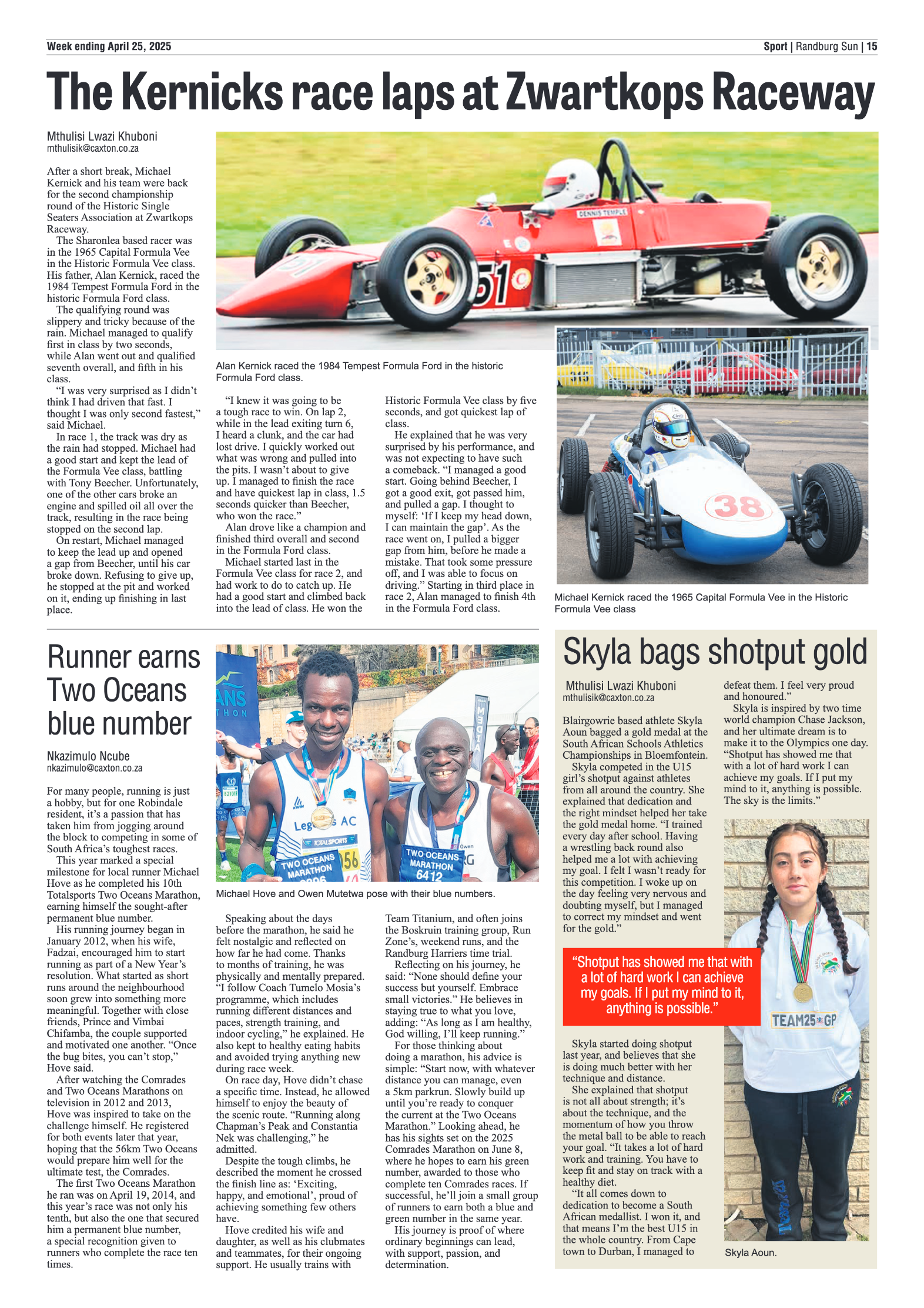Randburg Sun 25 April 2025 page 15