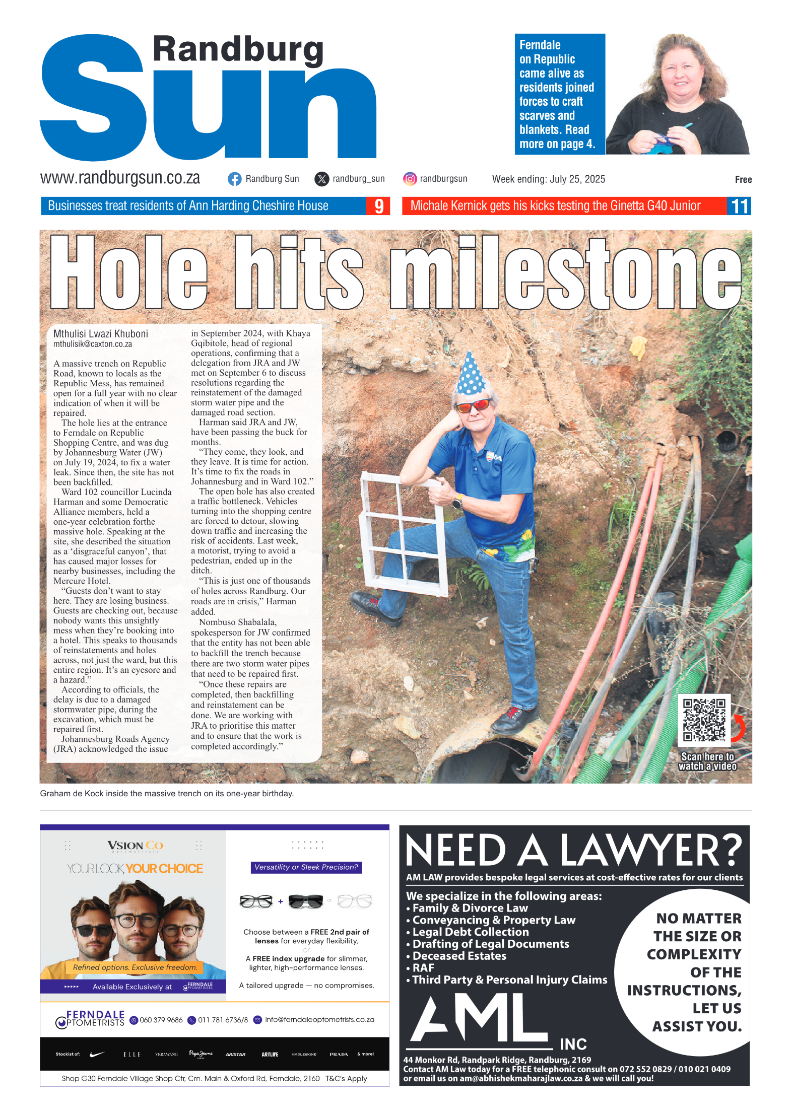 Randburg Sun 25 July 2025 page 1