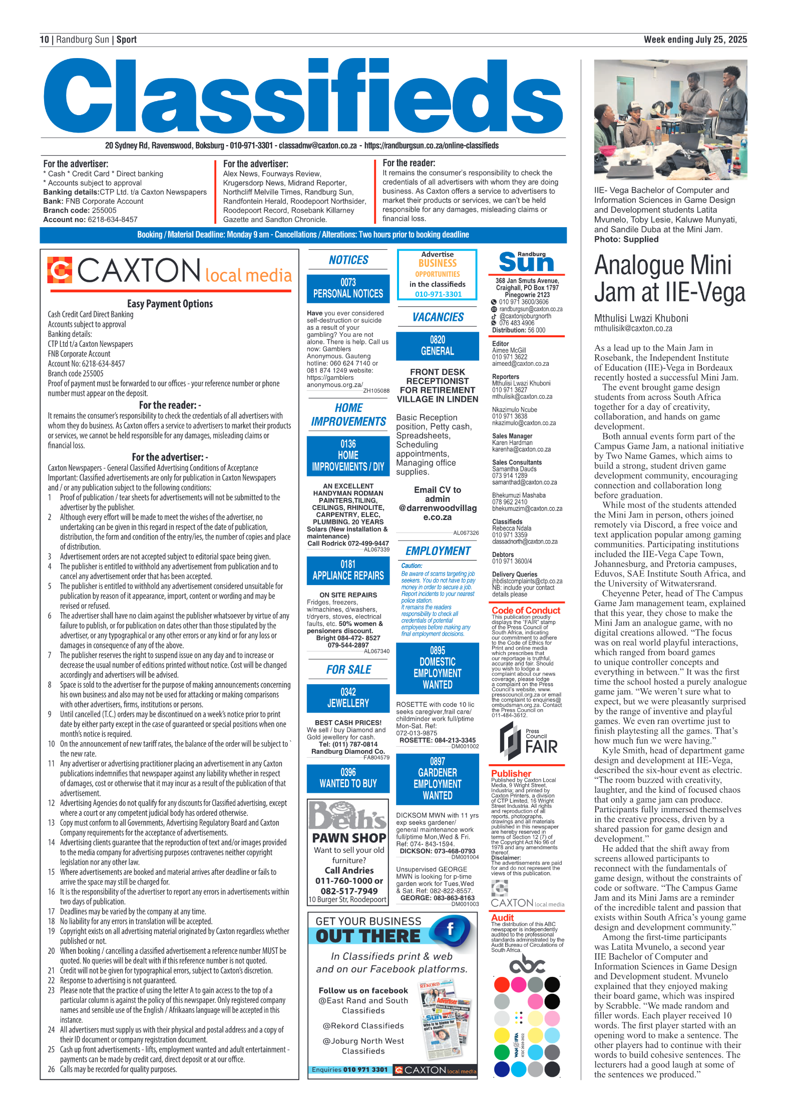 Randburg Sun 25 July 2025 page 10