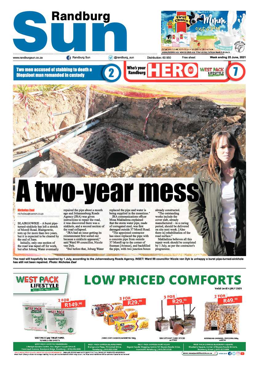 Randburg Sun 25 June 2021 page 1