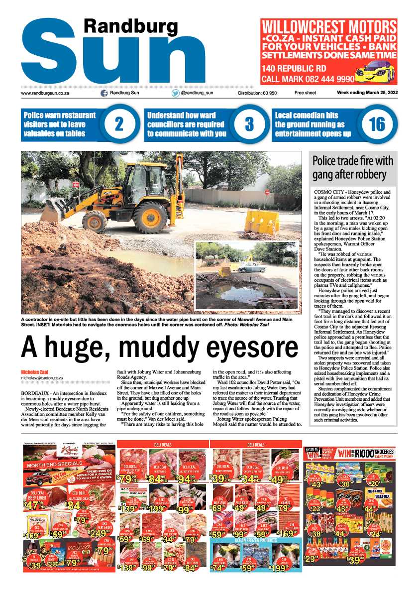 Randburg Sun 25 March 2022 page 1