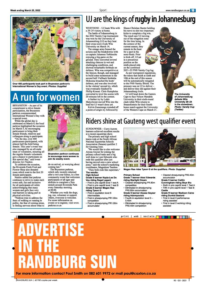 Randburg Sun 25 March 2022 page 19
