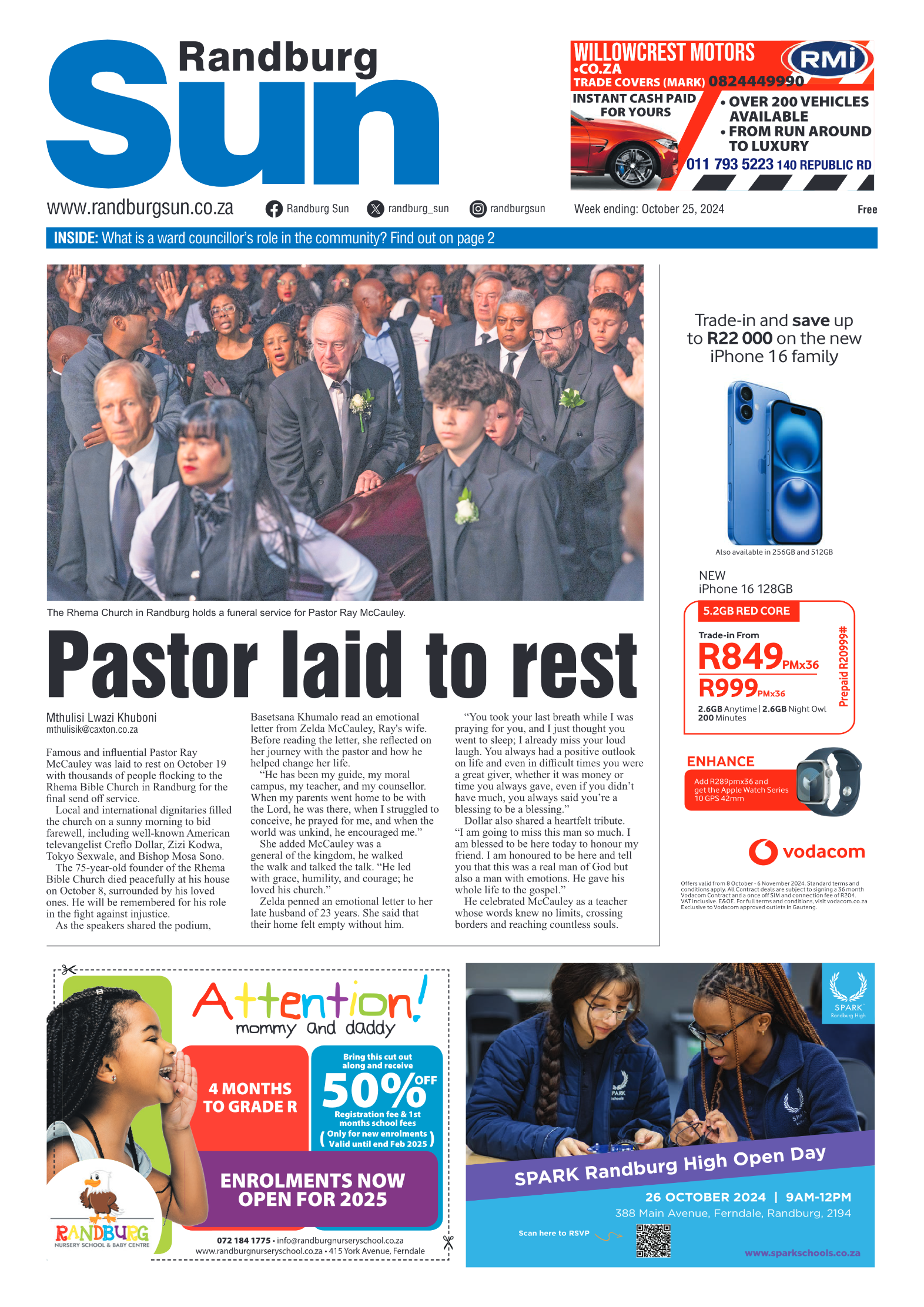Randburg Sun 25 October 2024 page 1