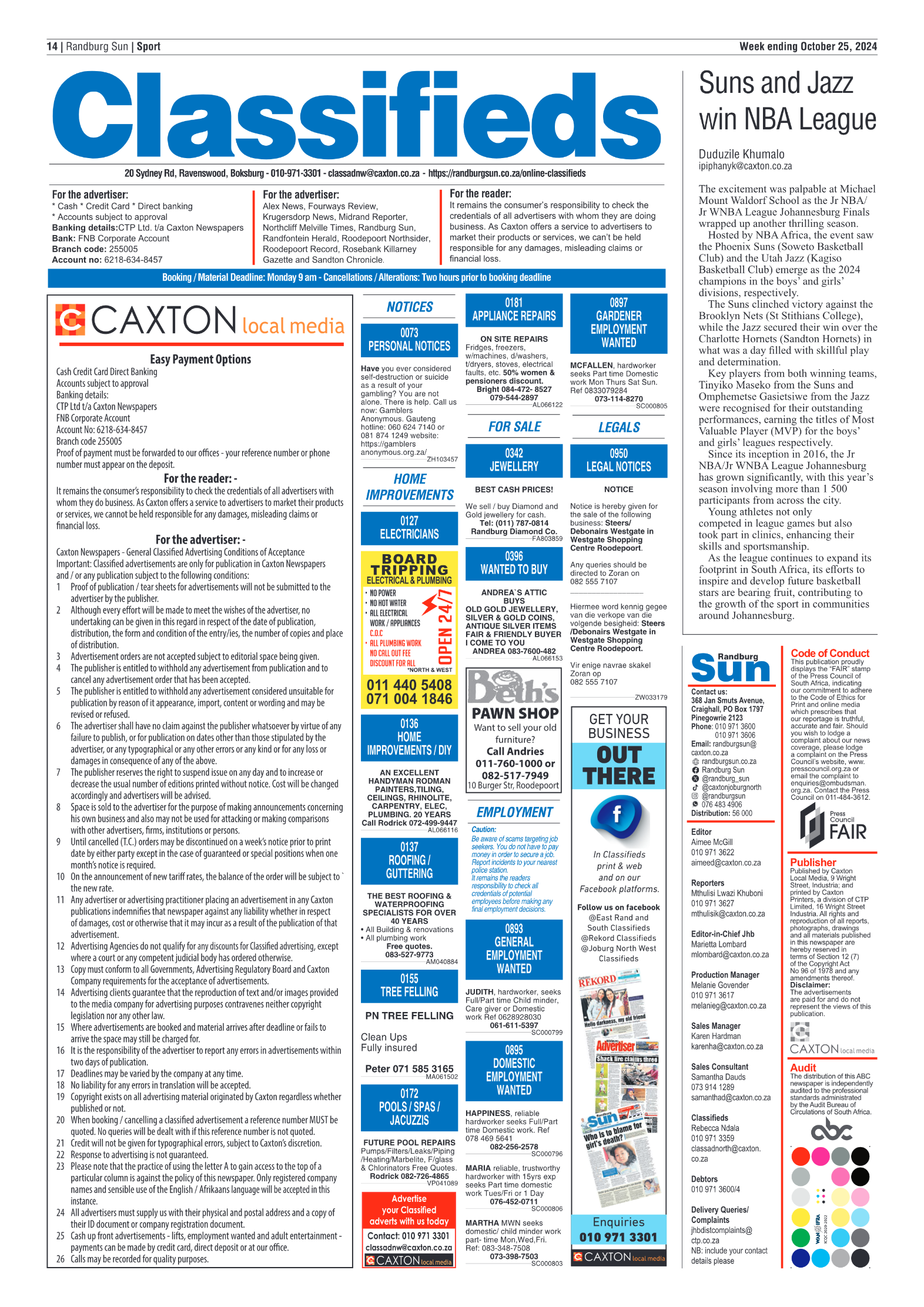 Randburg Sun 25 October 2024 page 14