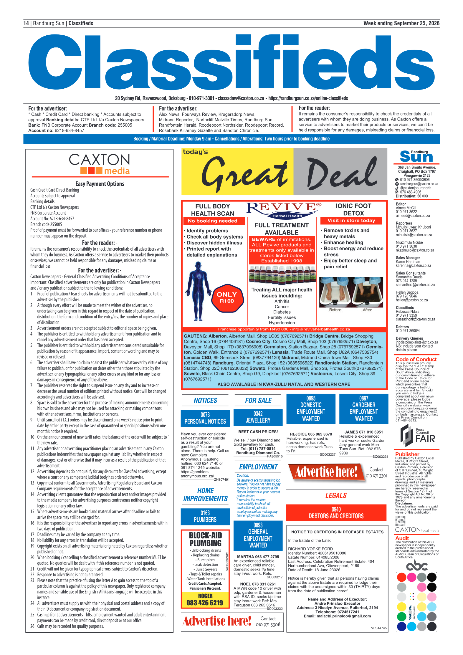 Randburg Sun 25 September 2026 page 14