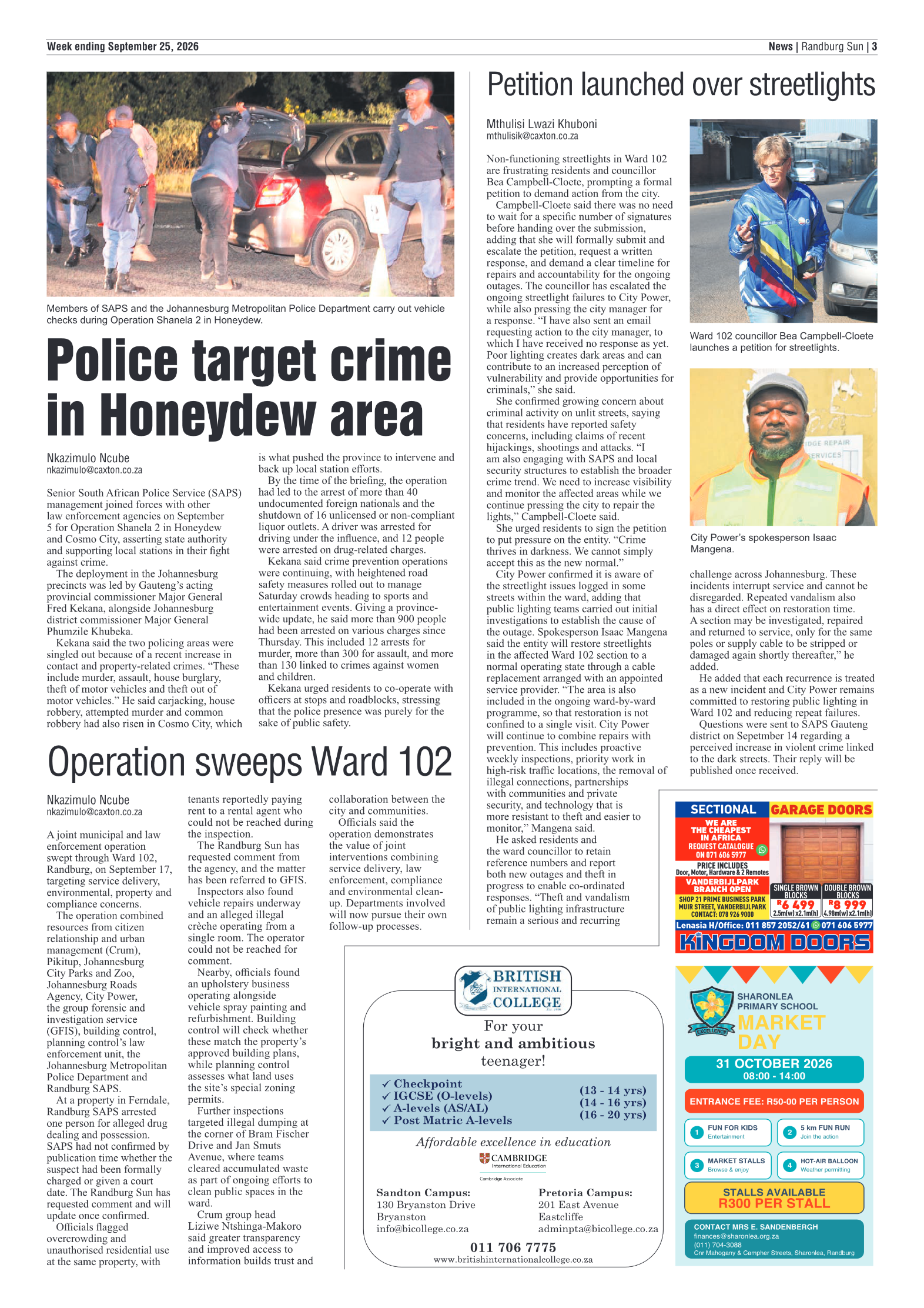 Randburg Sun 25 September 2026 page 3