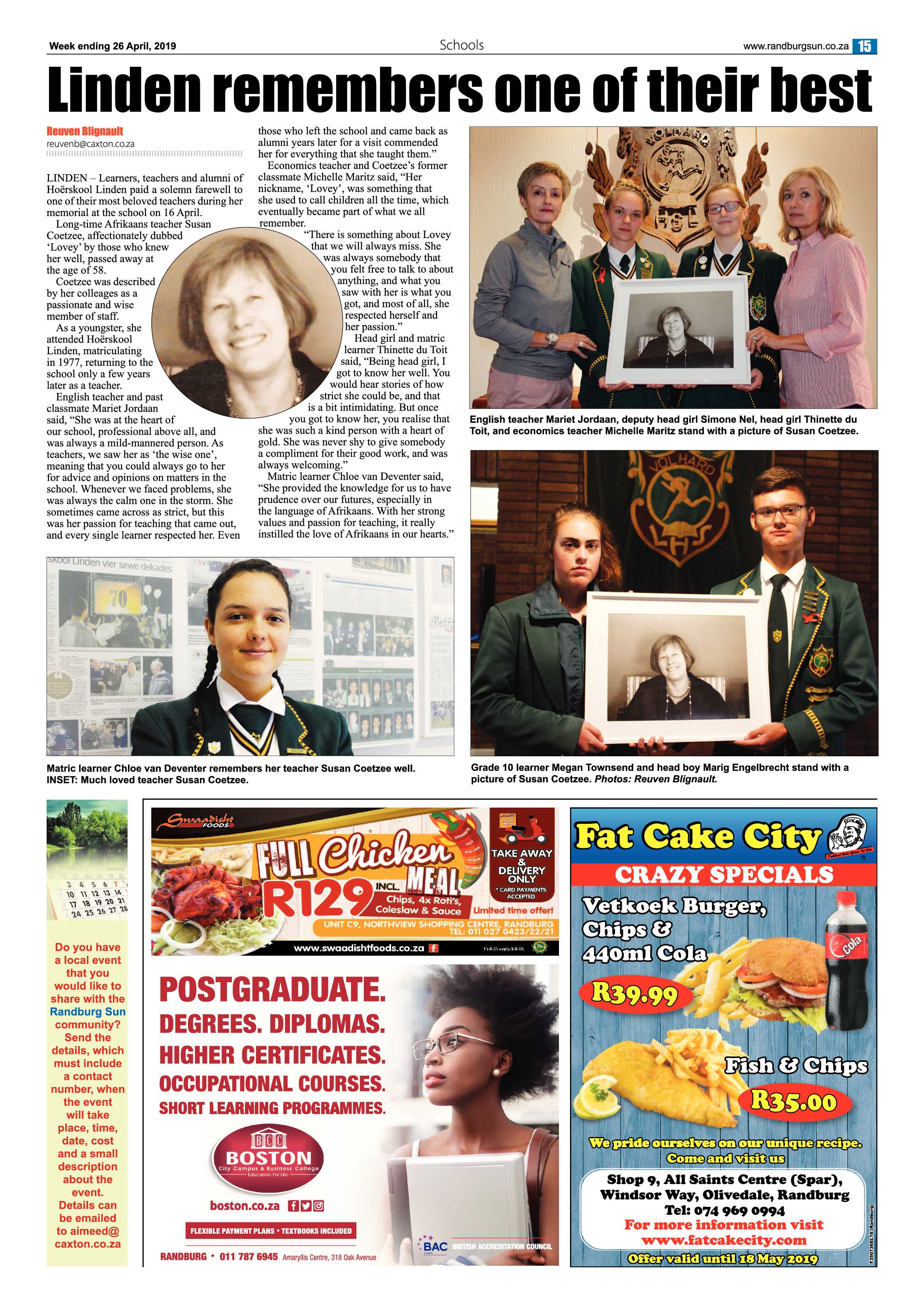 Randburg Sun 26 April, 2019 page 15