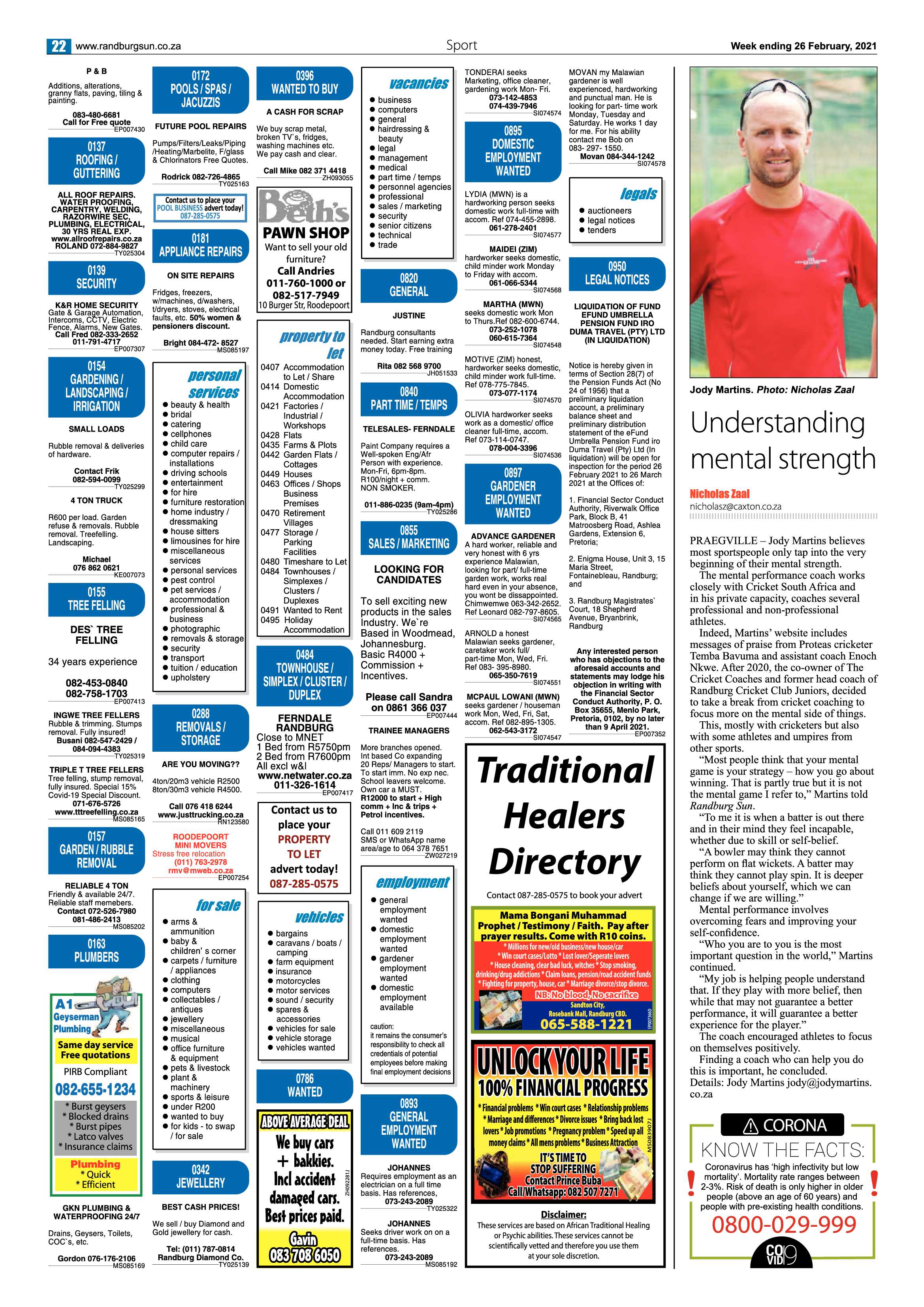 Randburg Sun 26 February 2021 page 22