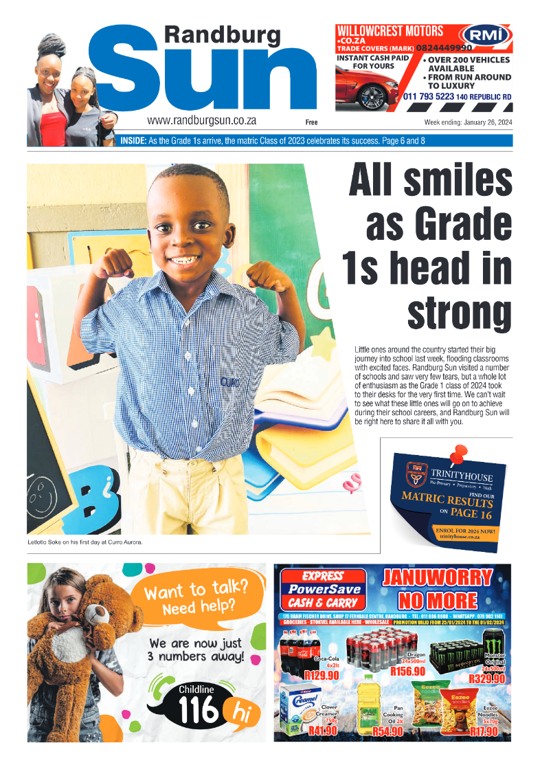 Randburg Sun 26 January 2024 page 1