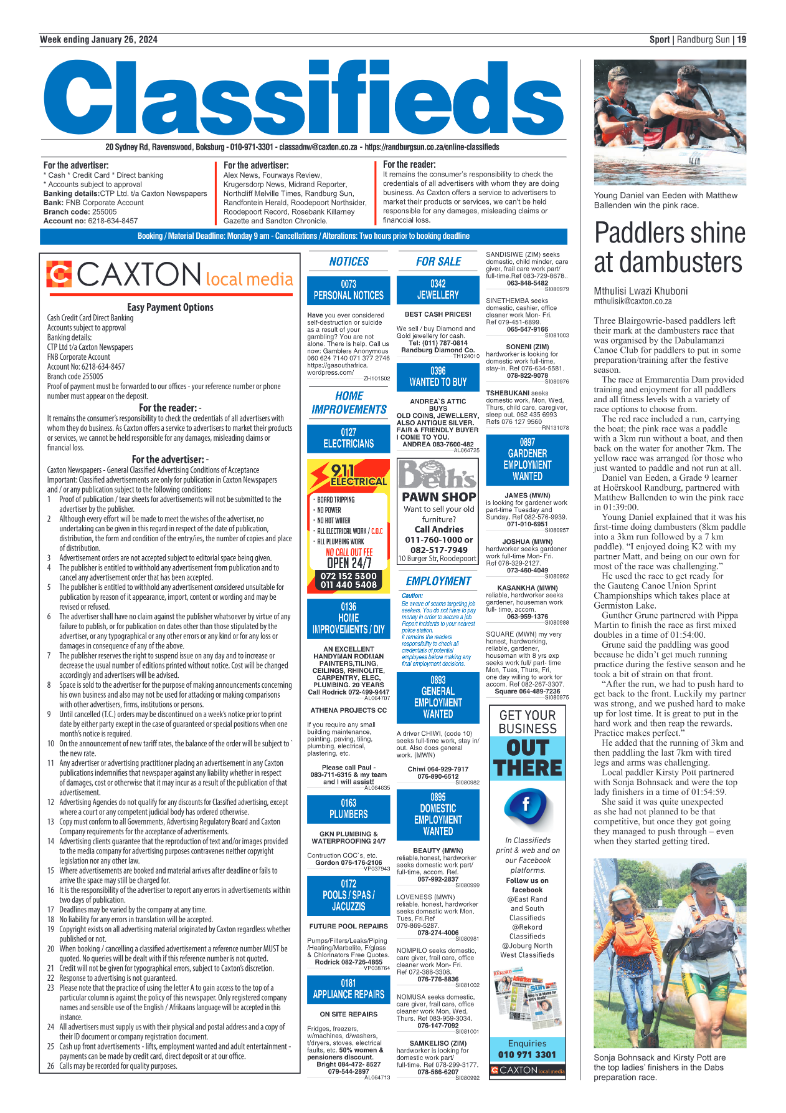 Randburg Sun 26 January 2024 page 19