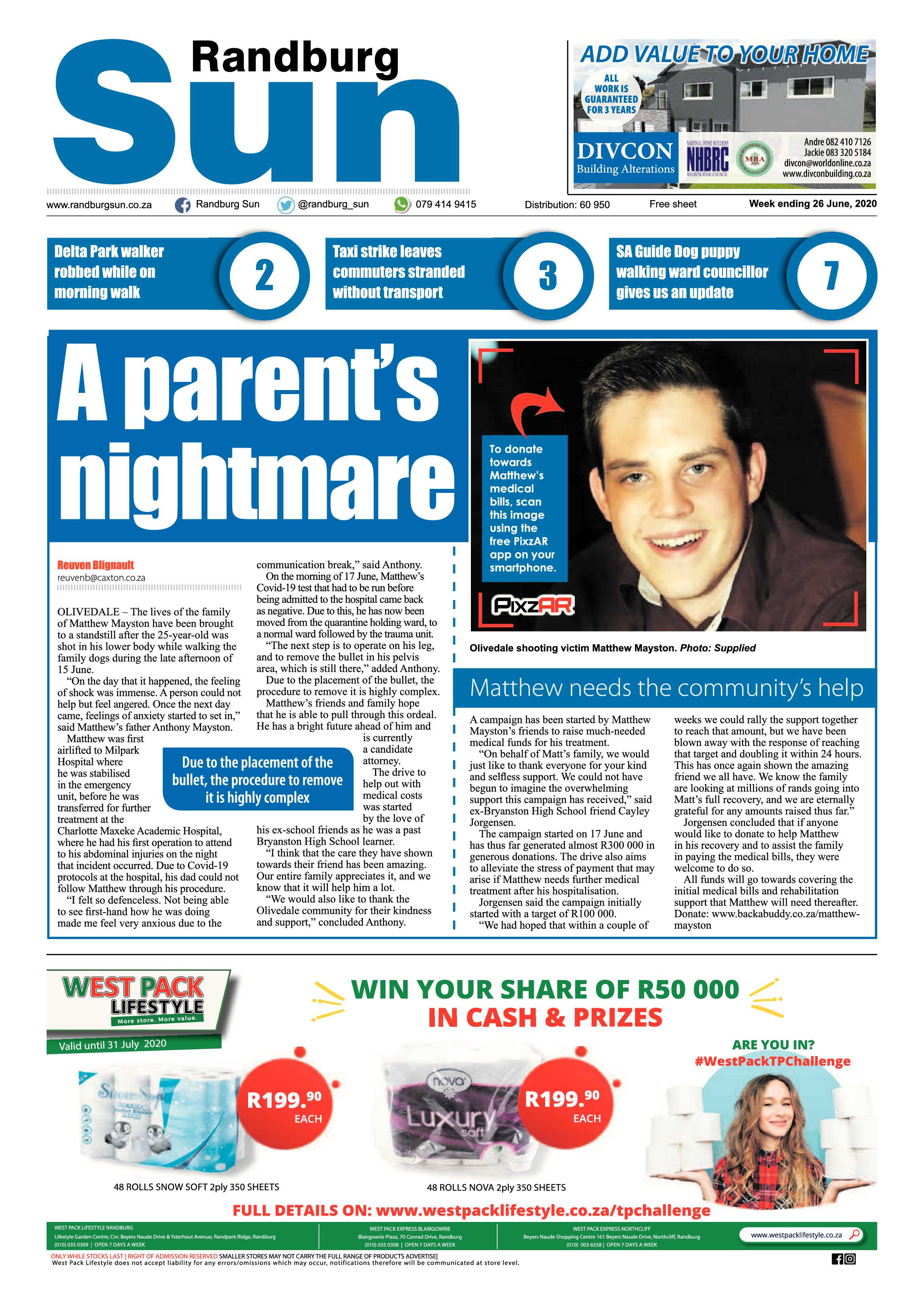 Randburg Sun 26 June 2020 page 1