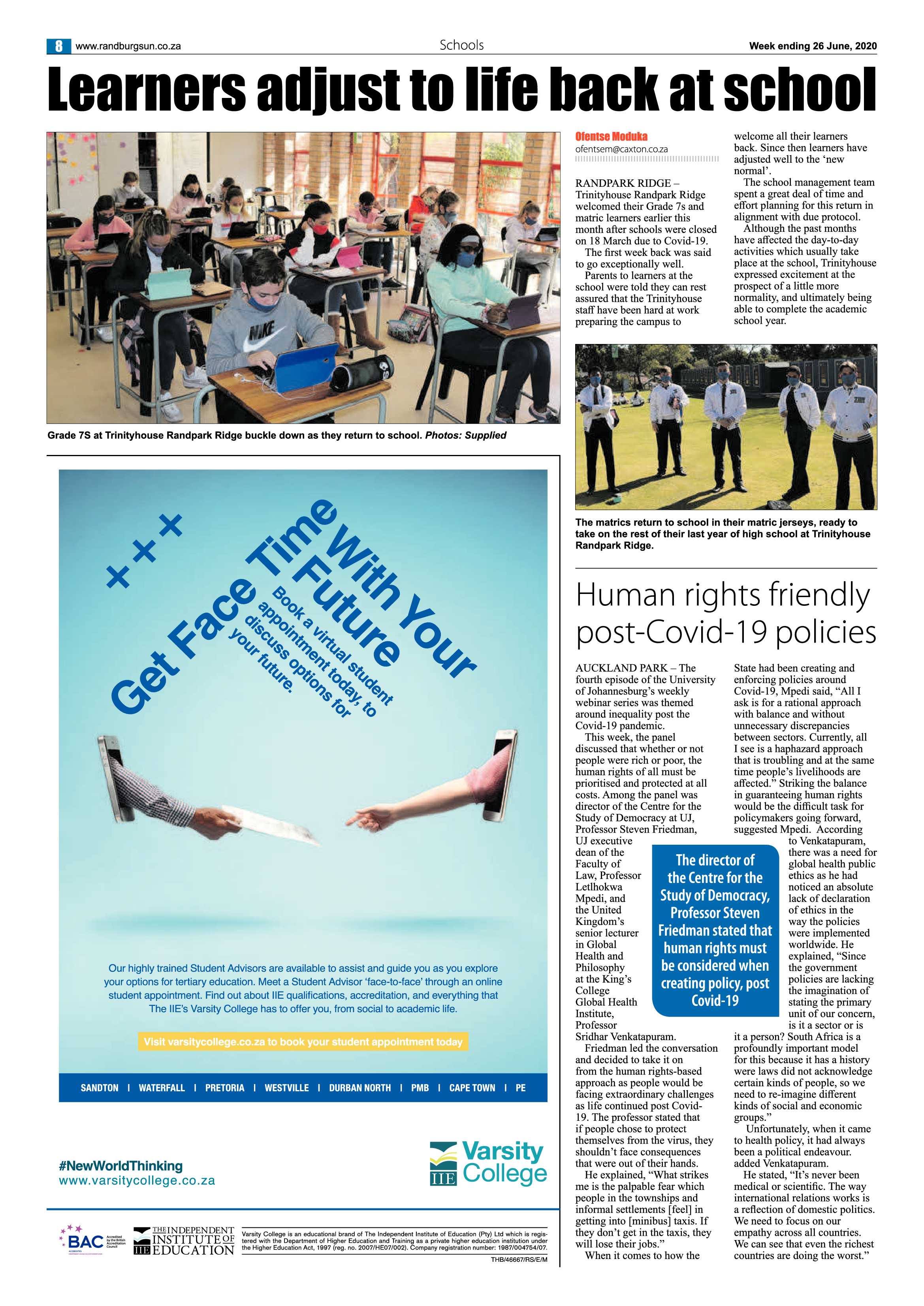 Randburg Sun 26 June 2020 page 8