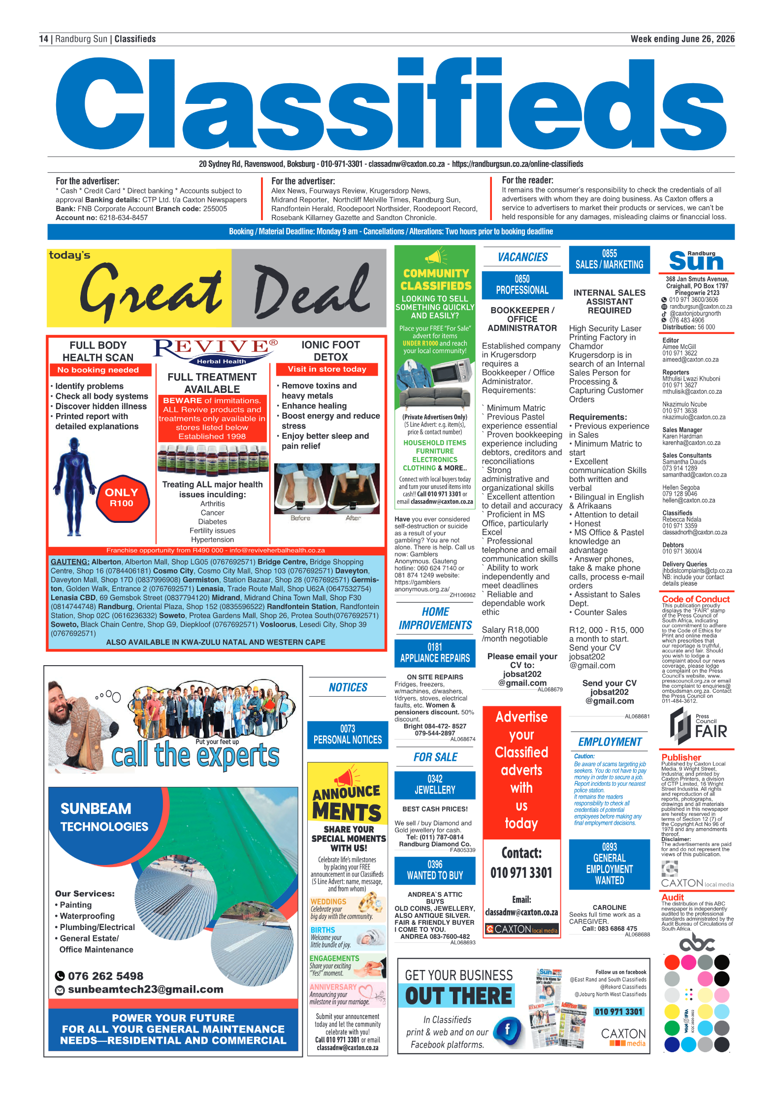 Randburg Sun 26 June 2026 page 14