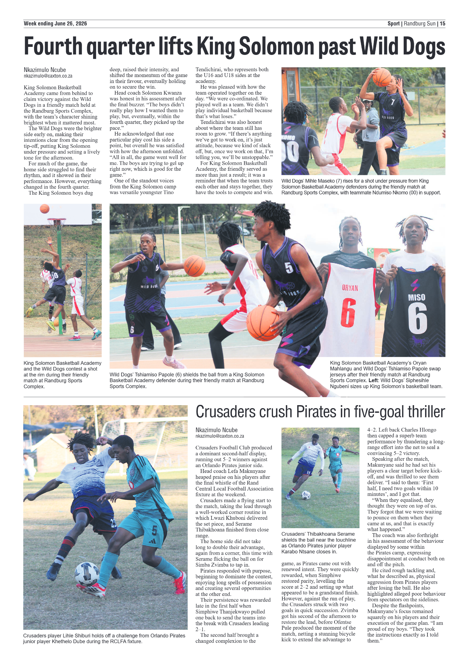 Randburg Sun 26 June 2026 page 15