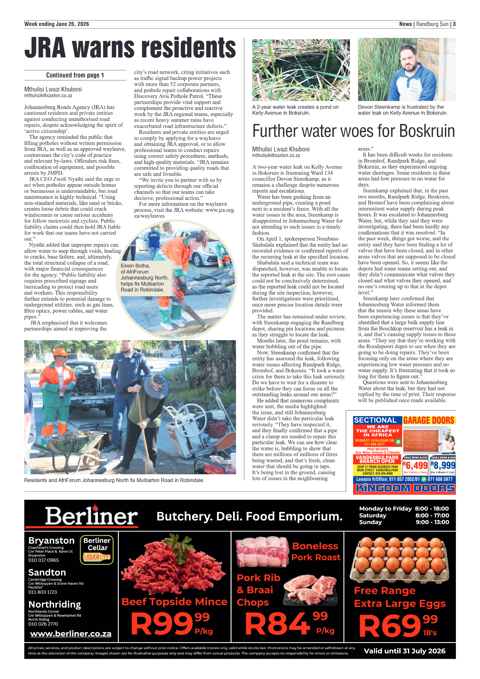Randburg Sun 26 June 2026 page 3