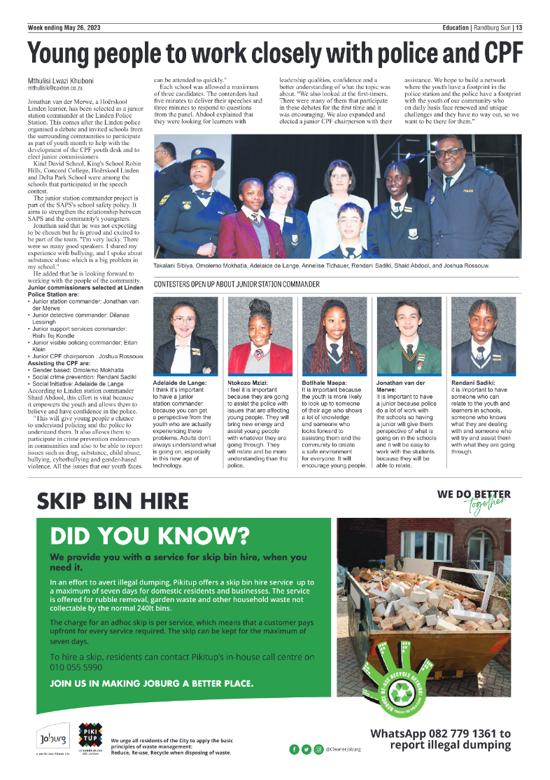 Randburg Sun 26 May 2023 page 13