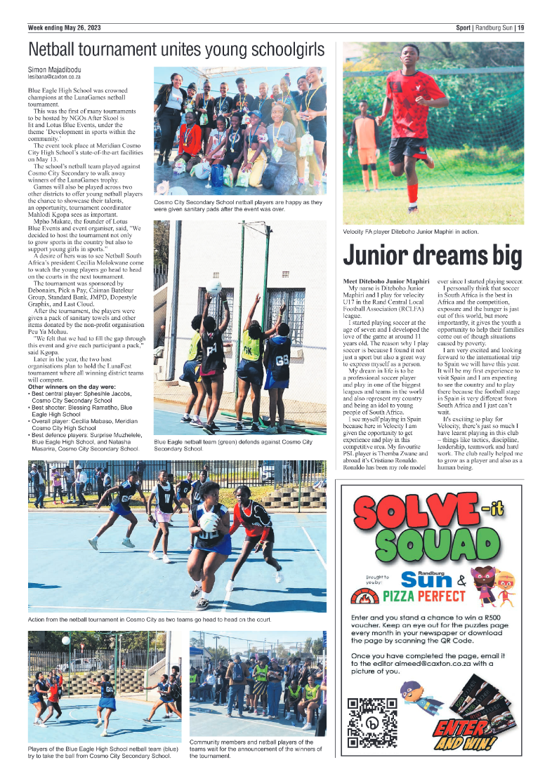 Randburg Sun 26 May 2023 page 19