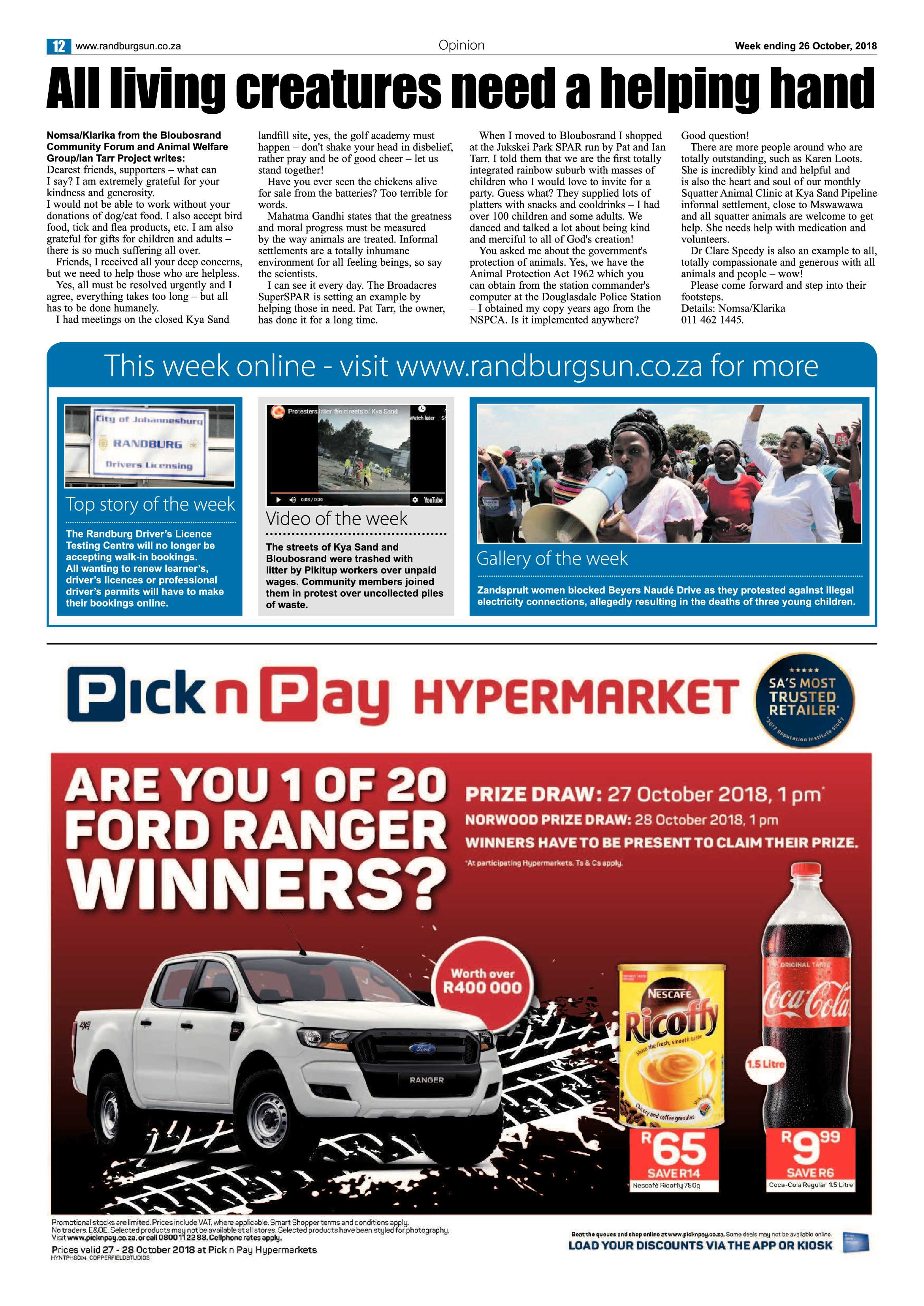 Randburg Sun 26 October 2018 page 12