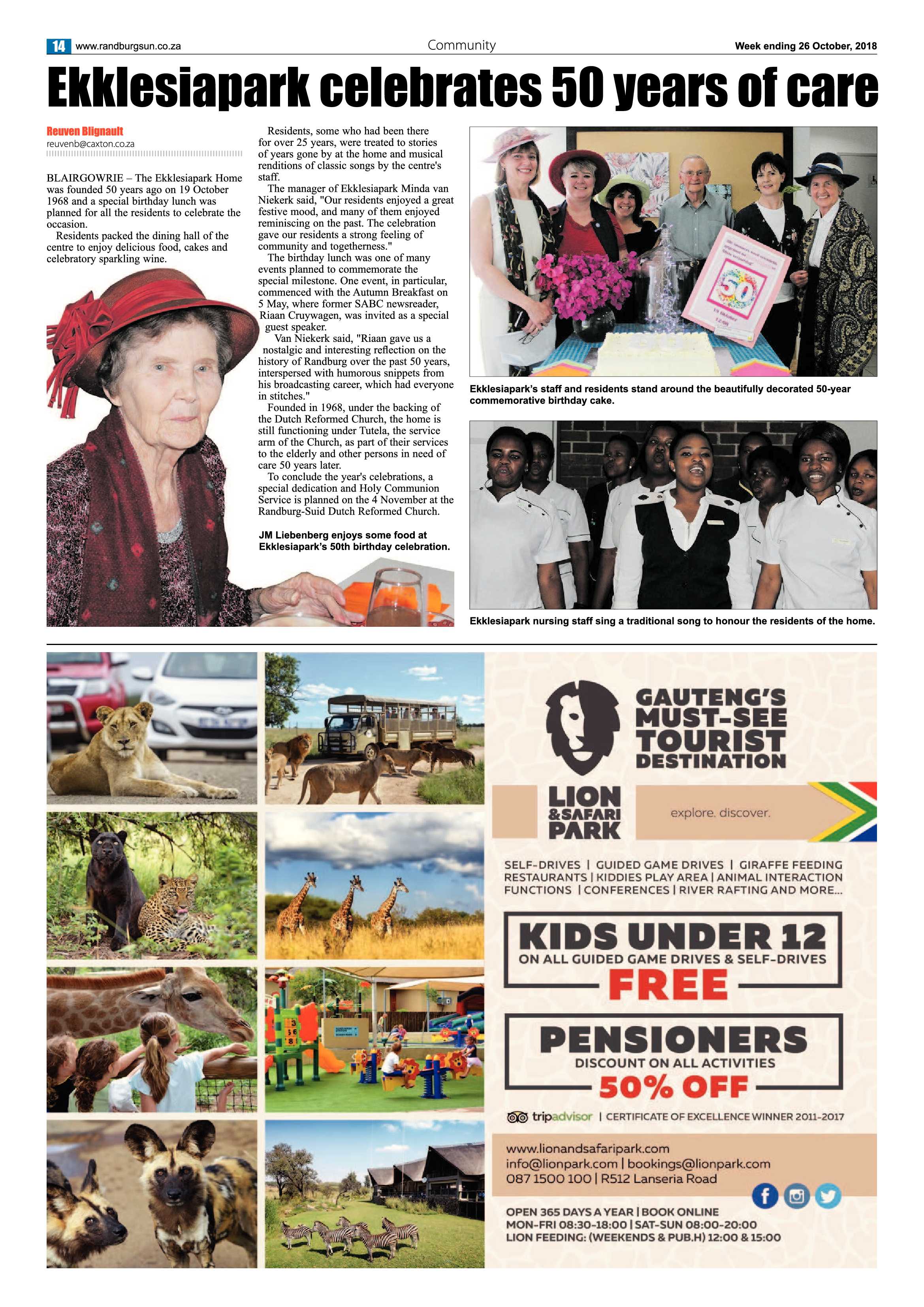 Randburg Sun 26 October 2018 page 14