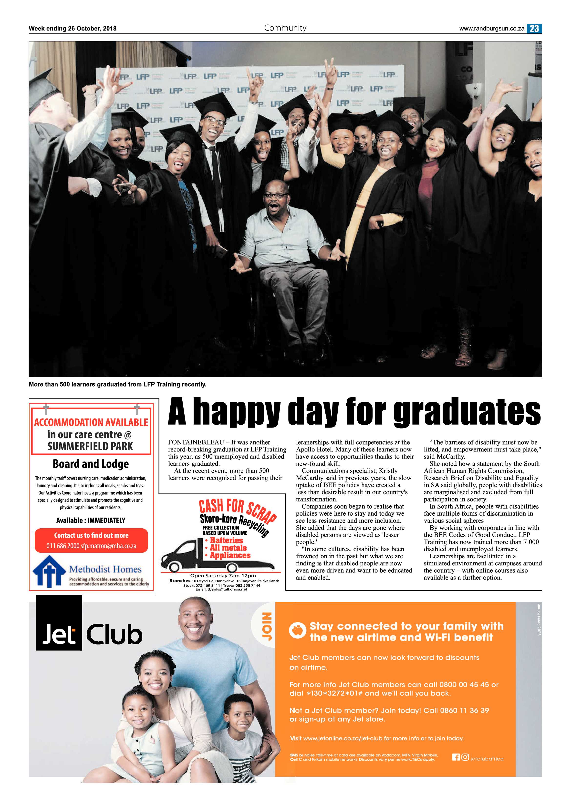 Randburg Sun 26 October 2018 page 23