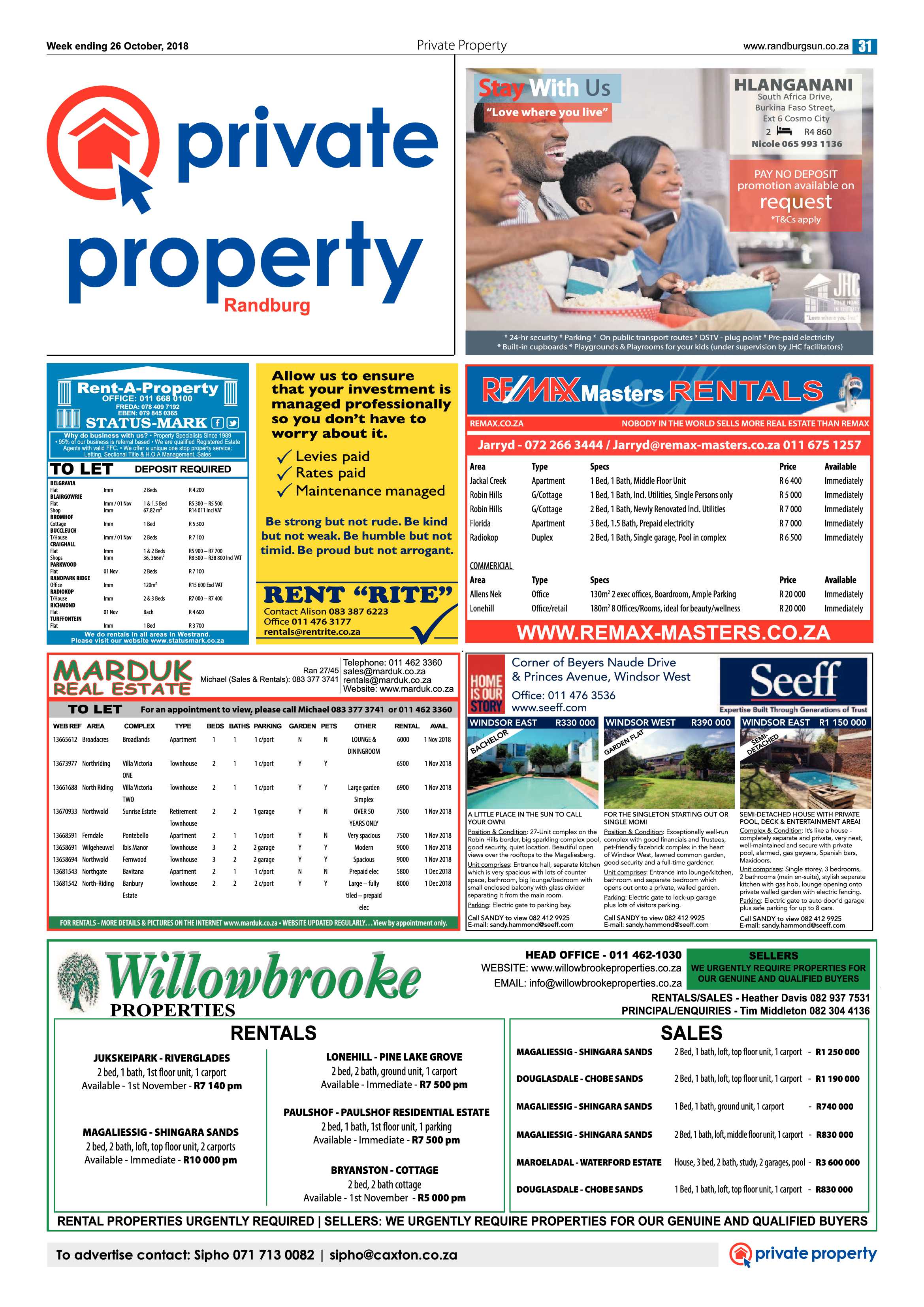 Randburg Sun 26 October 2018 page 31