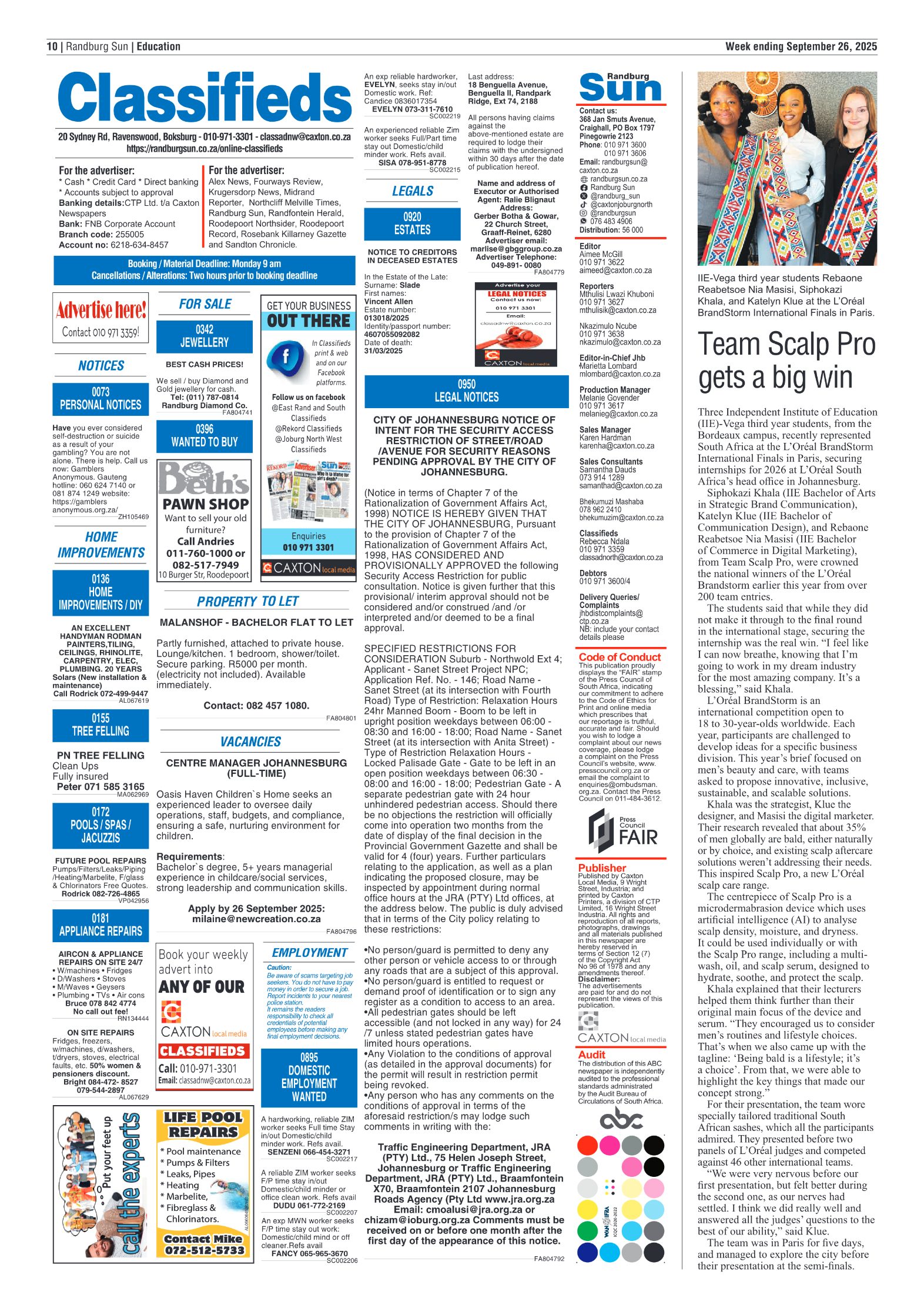 Randburg Sun 26 September 2025 page 10