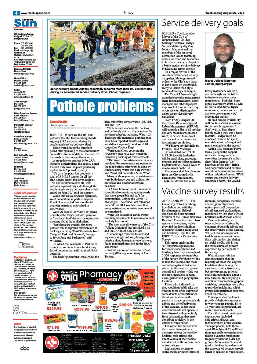 Randburg Sun 27 August 2021 page 6