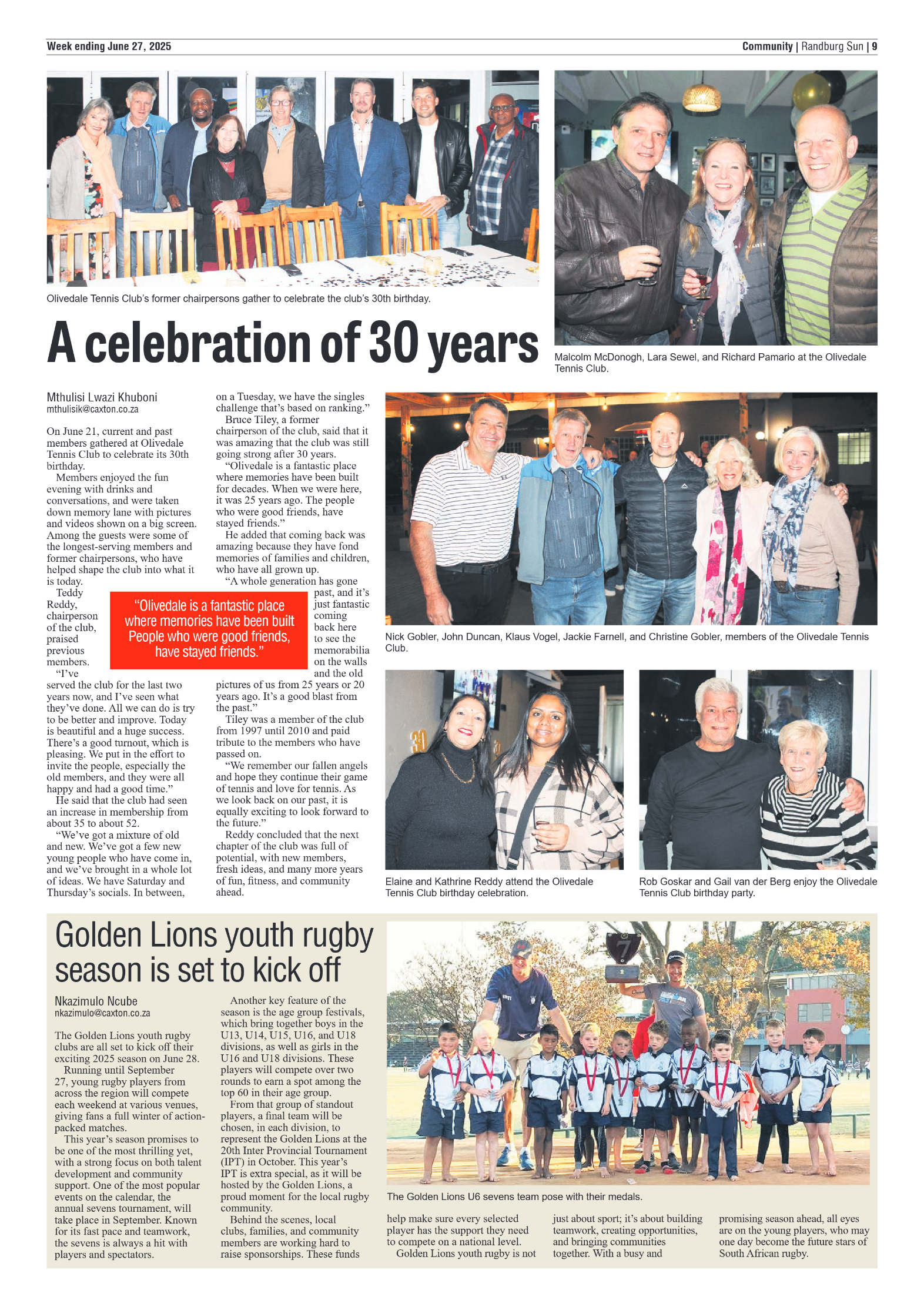 Randburg Sun 27 June 2025 page 9