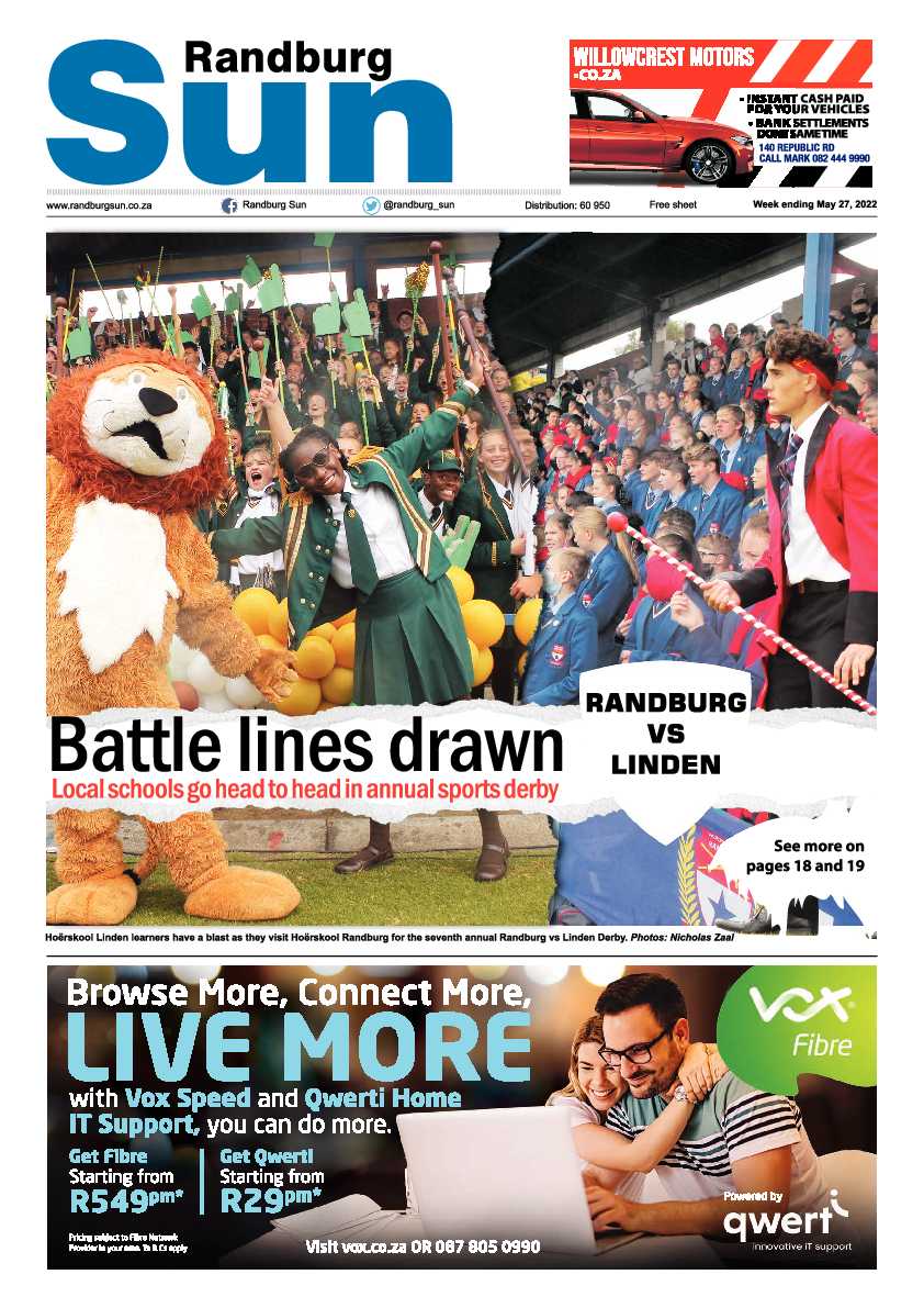 Randburg Sun 27 May 2022 page 1