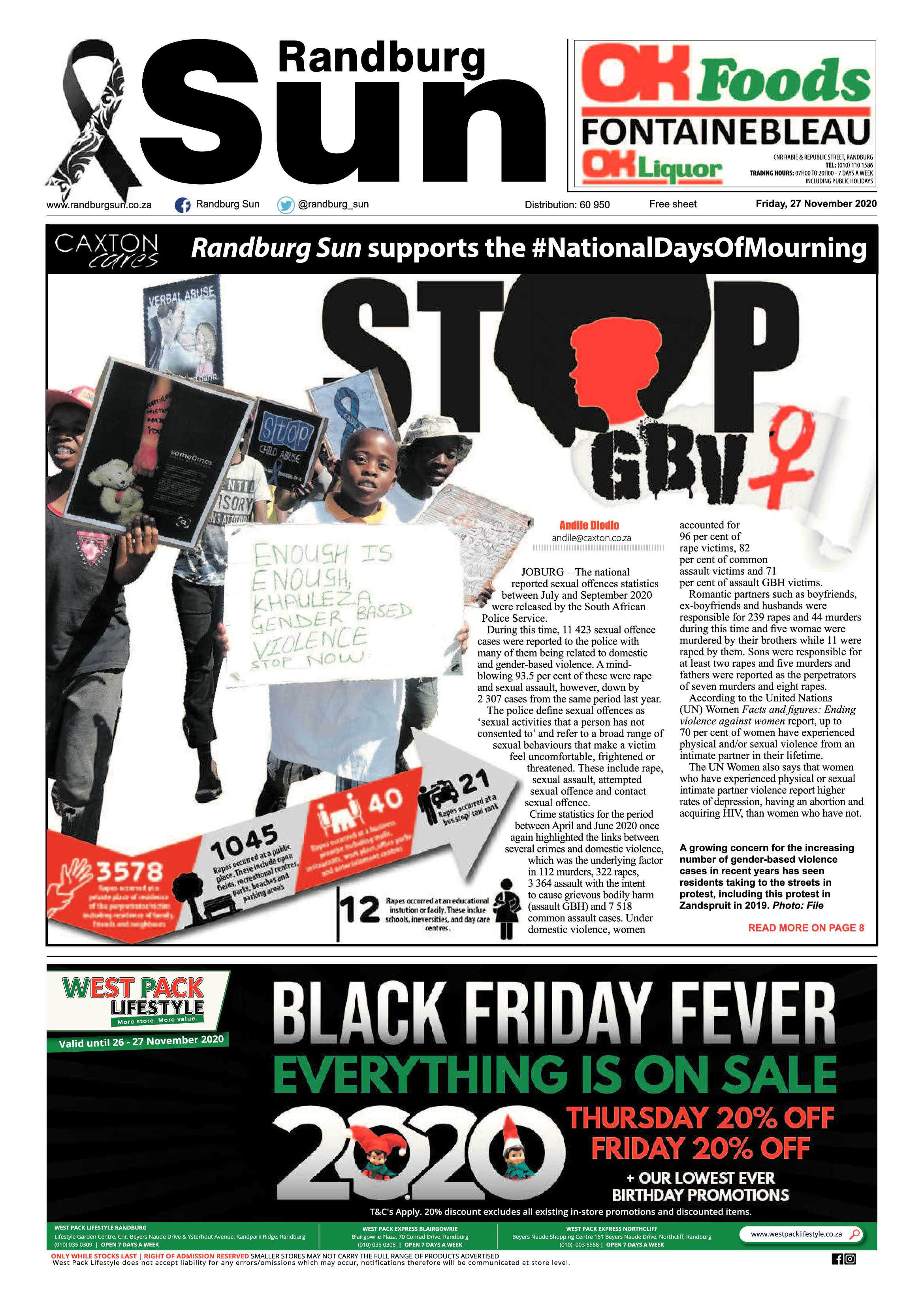 Randburg Sun 27 November 2020 page 1