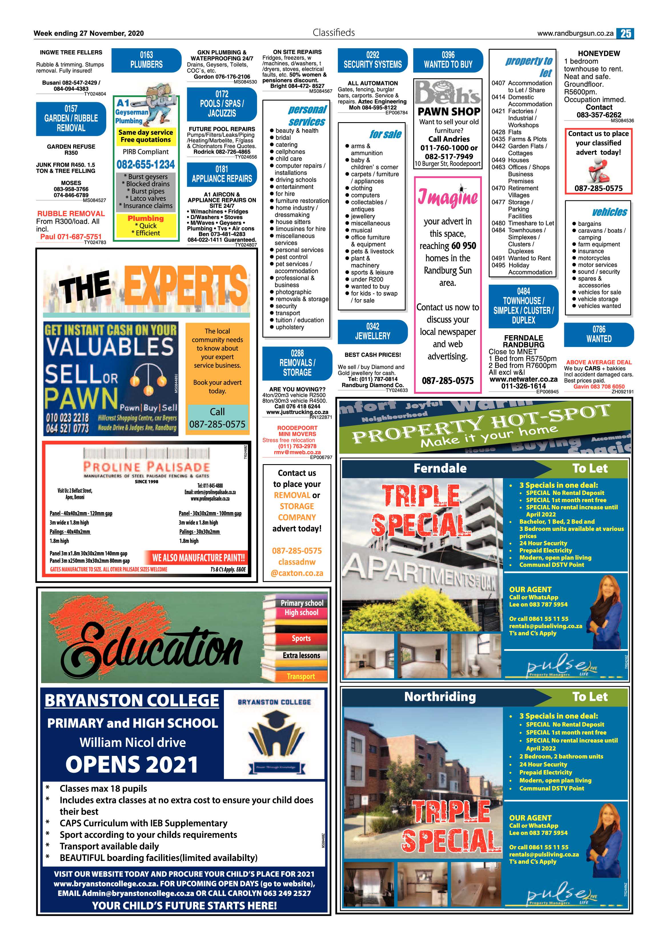 Randburg Sun 27 November 2020 page 25