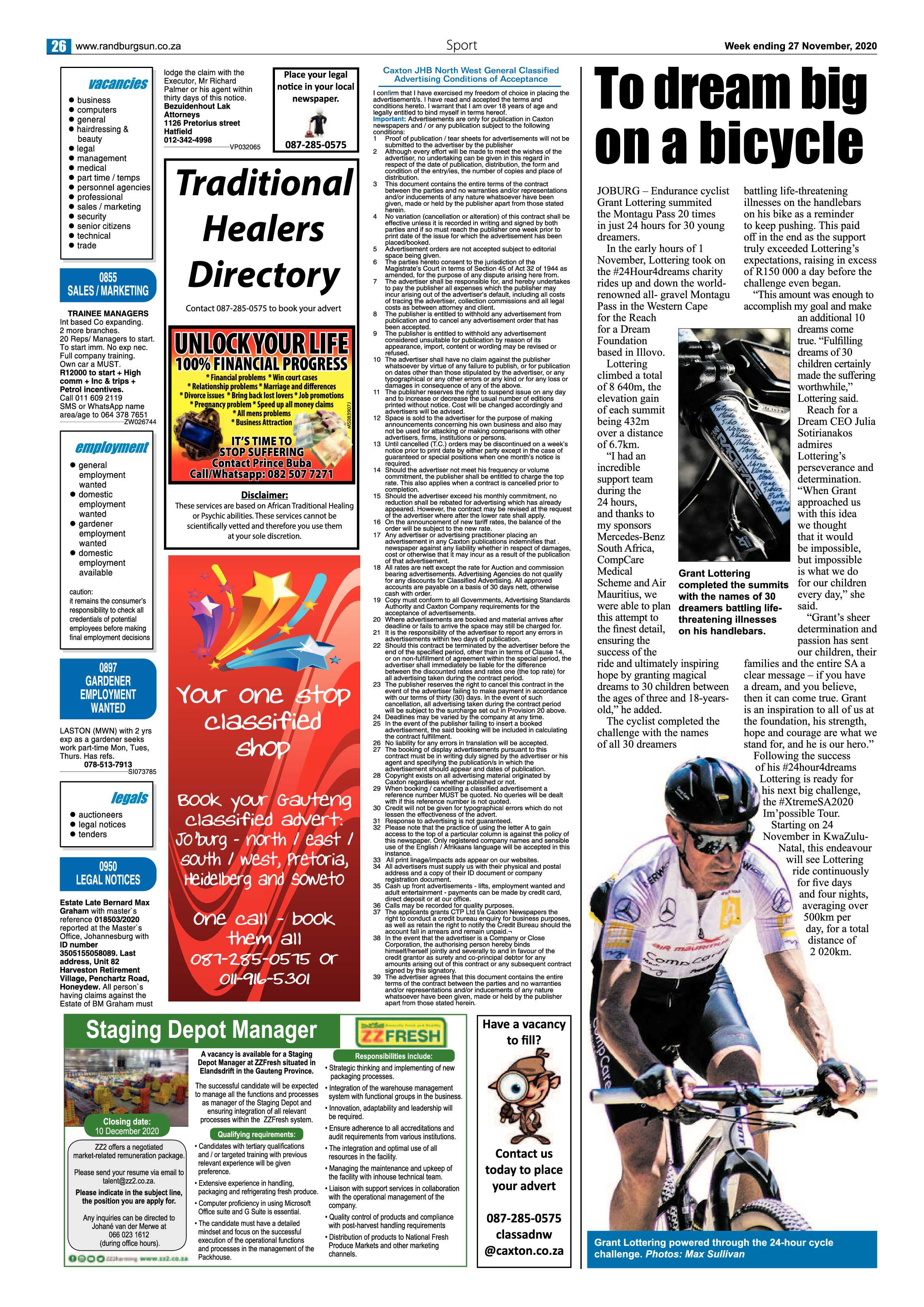 Randburg Sun 27 November 2020 page 26