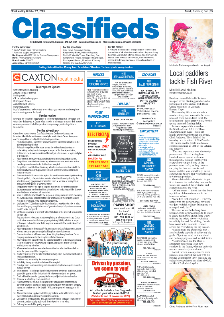 Randburg Sun 27 October 2023 page 15