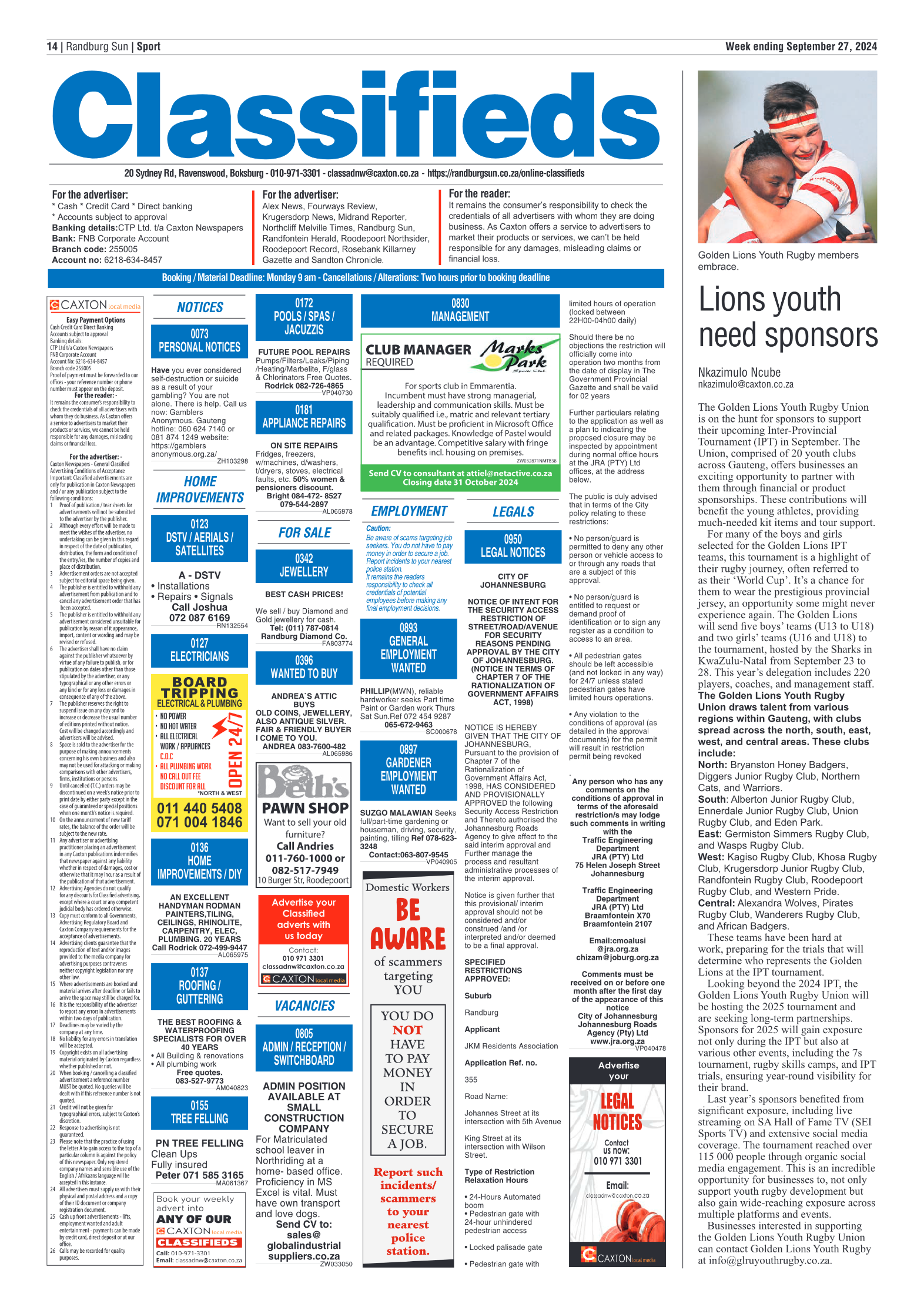 Randburg Sun 27 September 2024 page 14