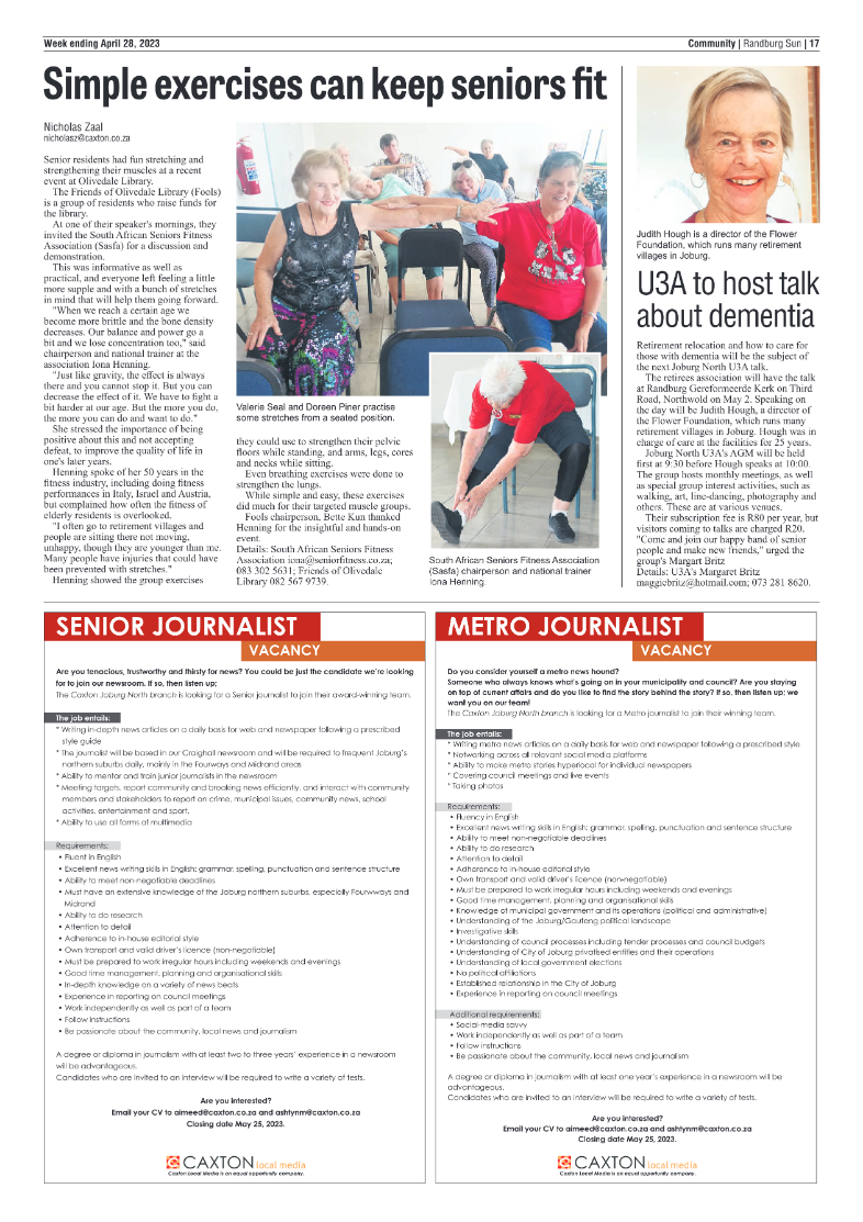 Randburg Sun 28 April 2023 page 17