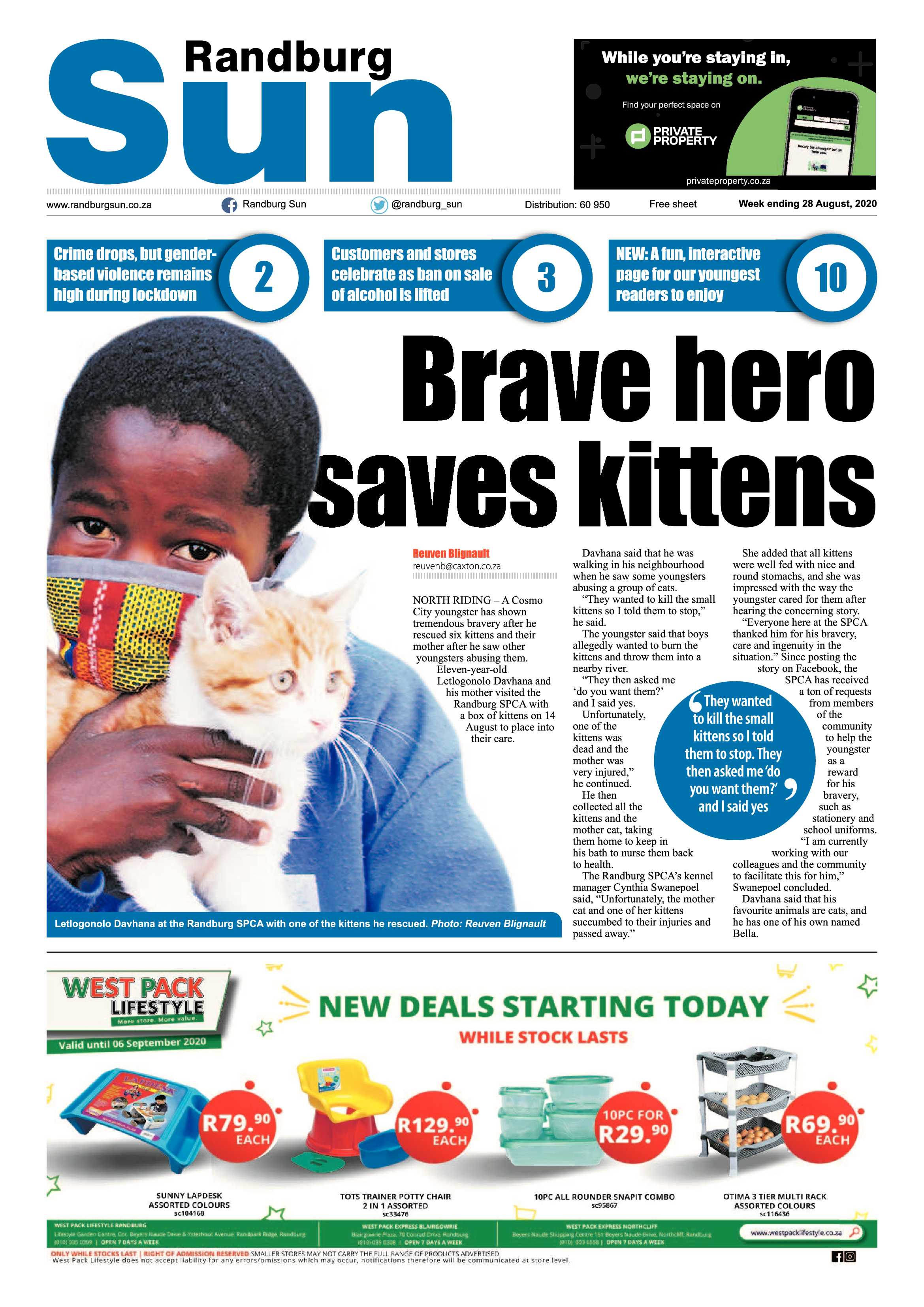 Randburg Sun 28 August 2020 page 1