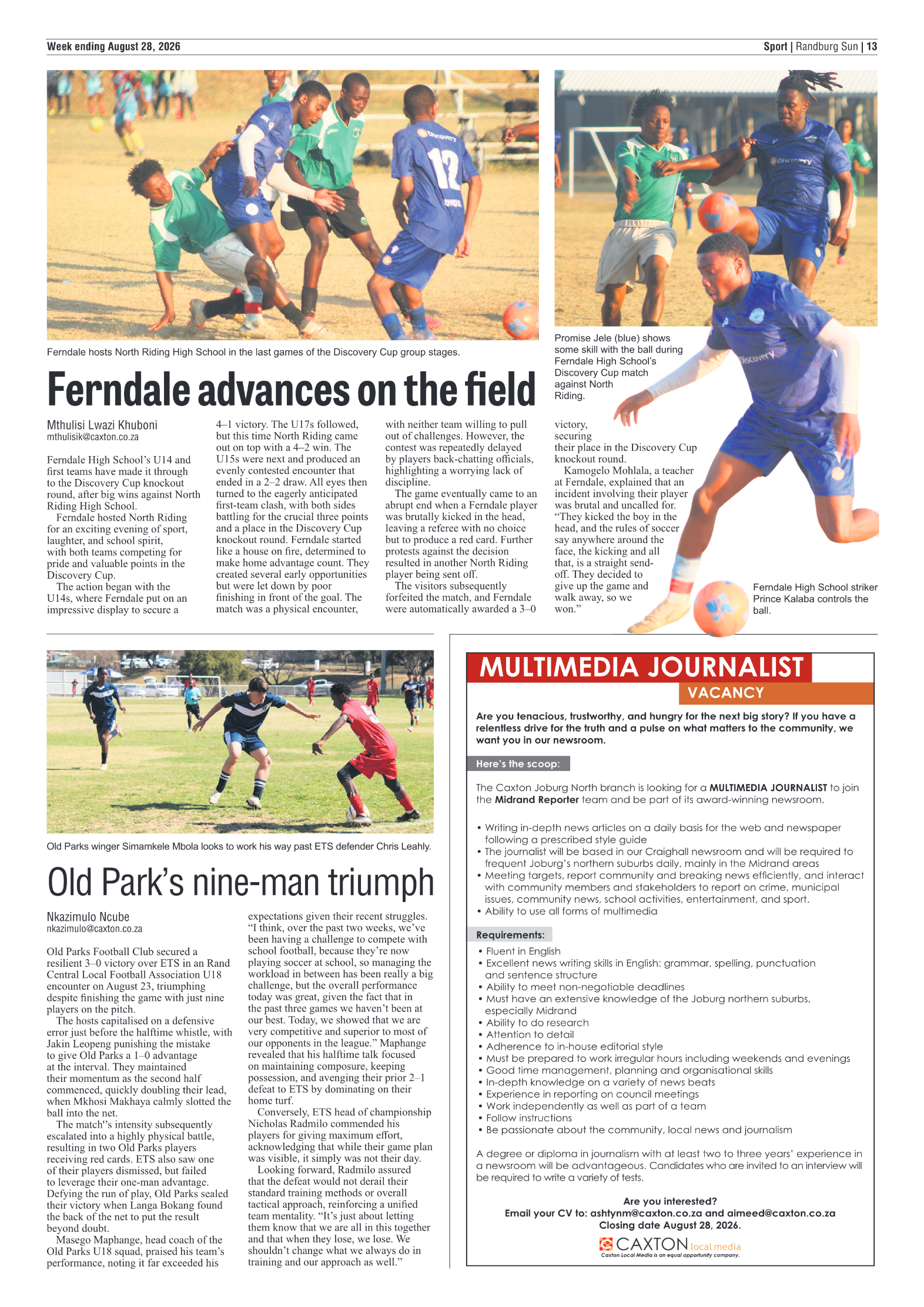 Randburg Sun 28 August 2026 page 13