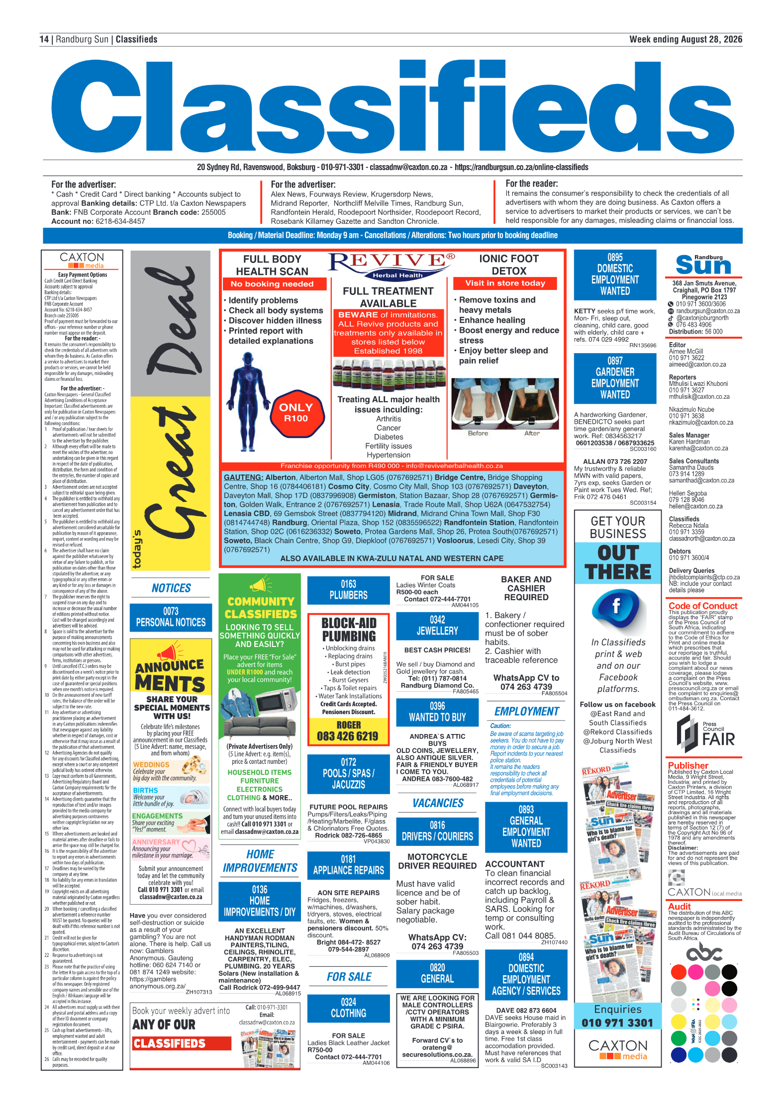 Randburg Sun 28 August 2026 page 14