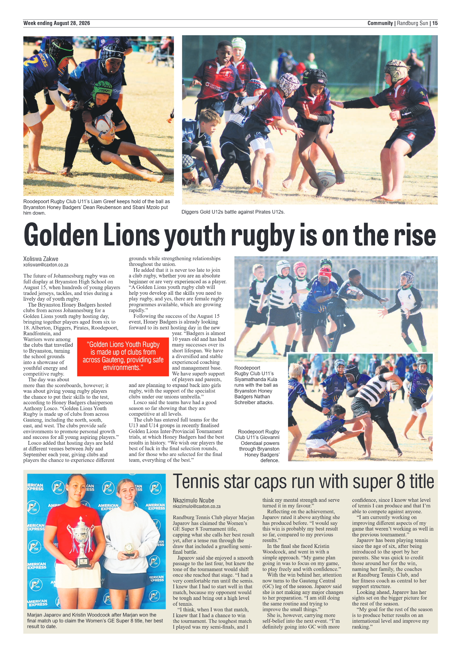 Randburg Sun 28 August 2026 page 15