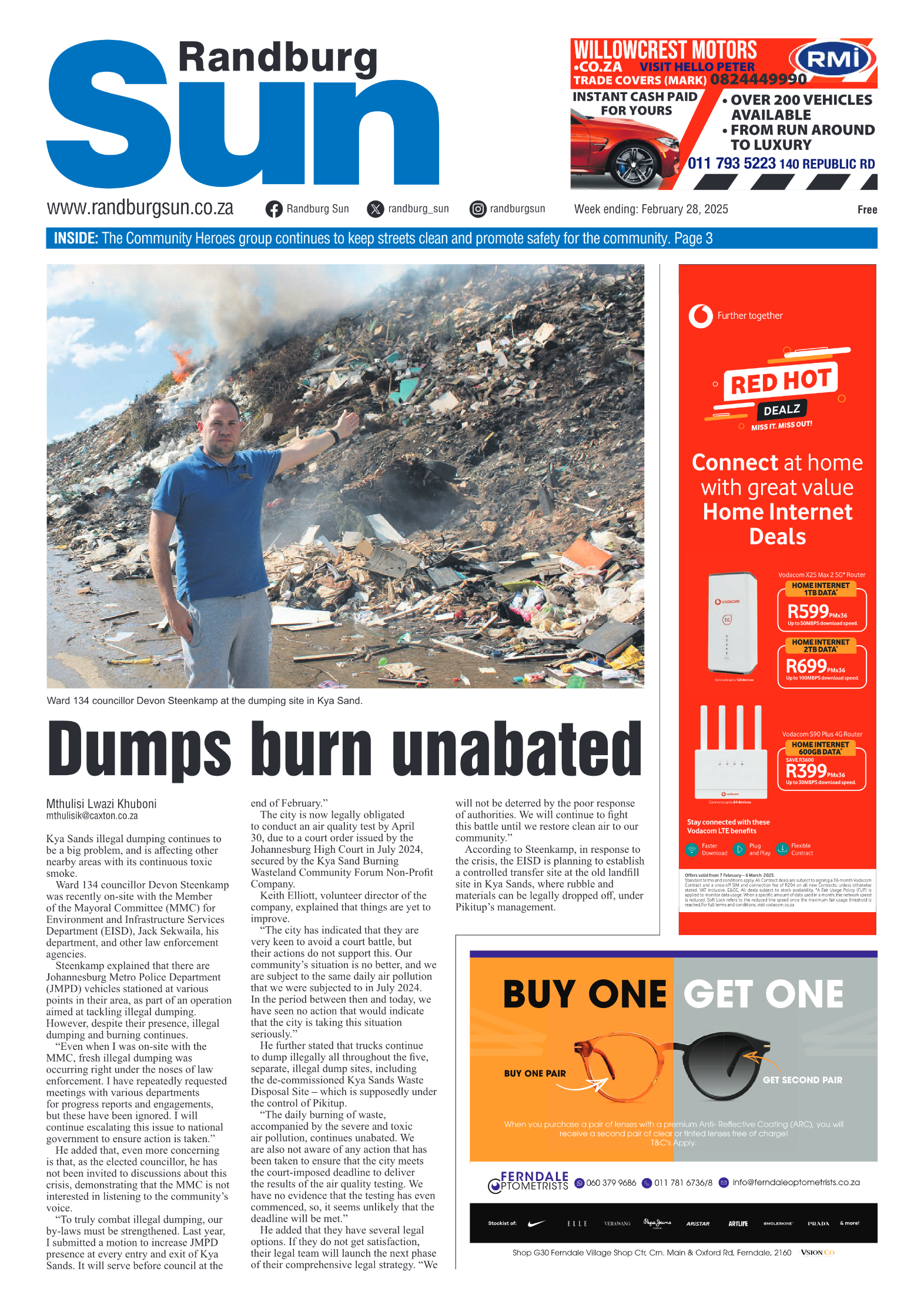 Randburg Sun 28 February 2025 page 1
