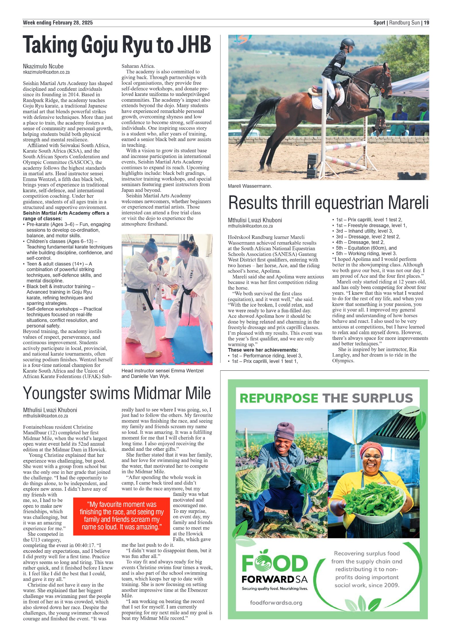 Randburg Sun 28 February 2025 page 19