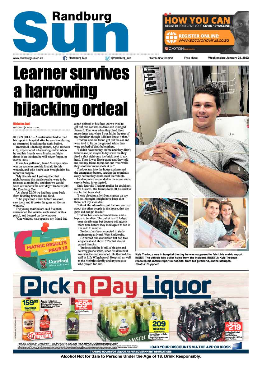 Randburg Sun 28 January 2022 page 1