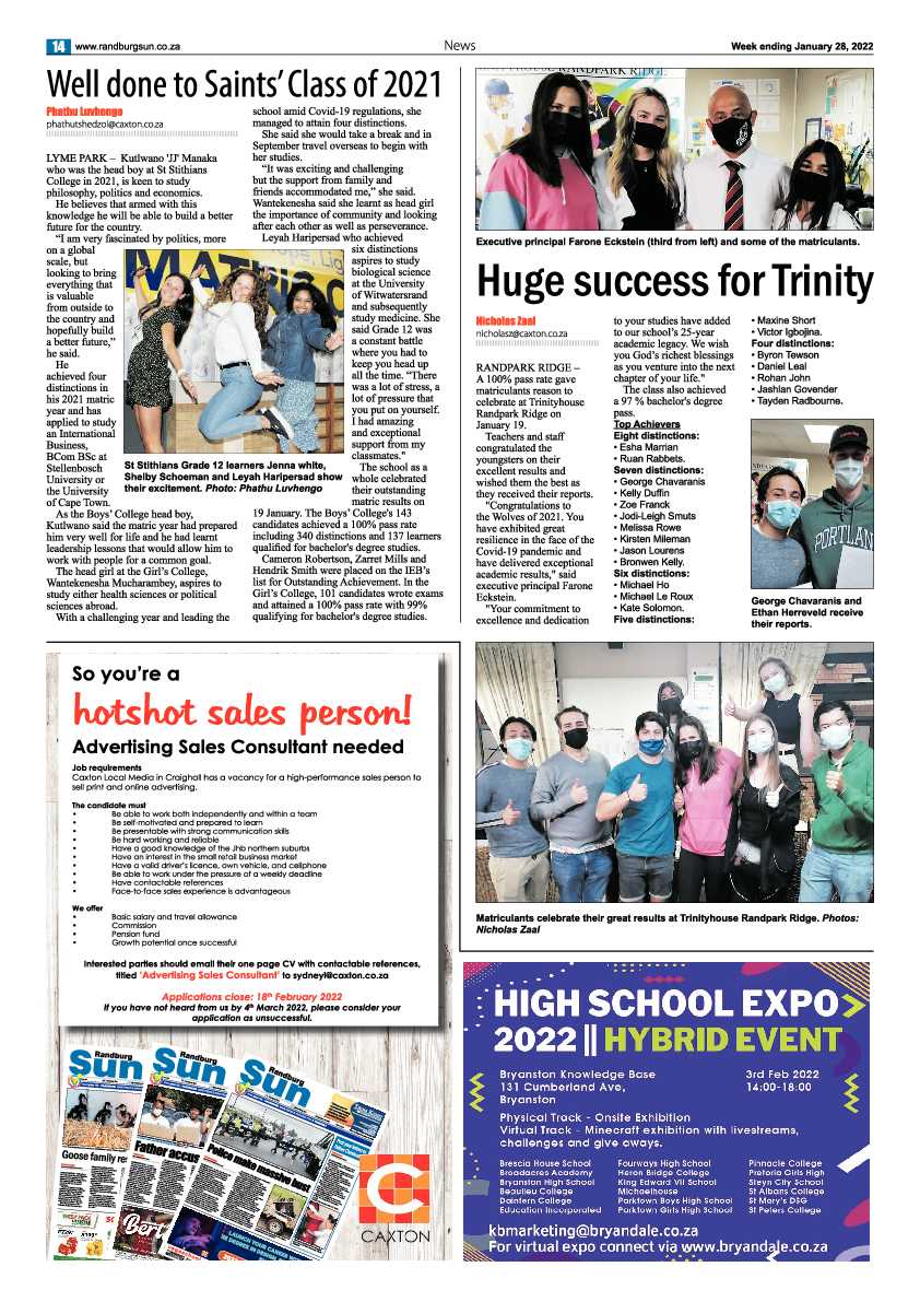 Randburg Sun 28 January 2022 page 14