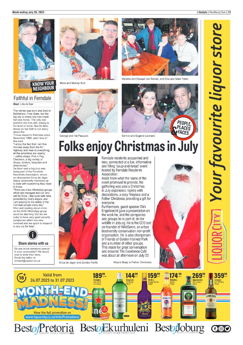 Randburg Sun 28 July 2023 page 13