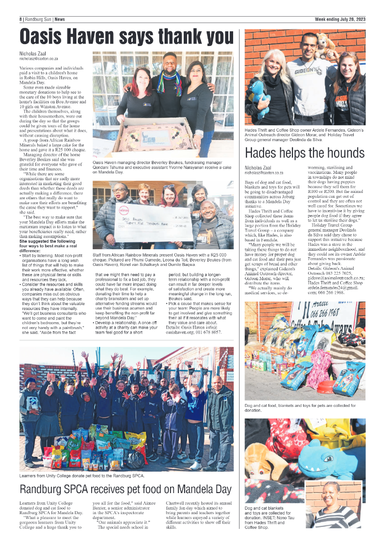 Randburg Sun 28 July 2023 page 8
