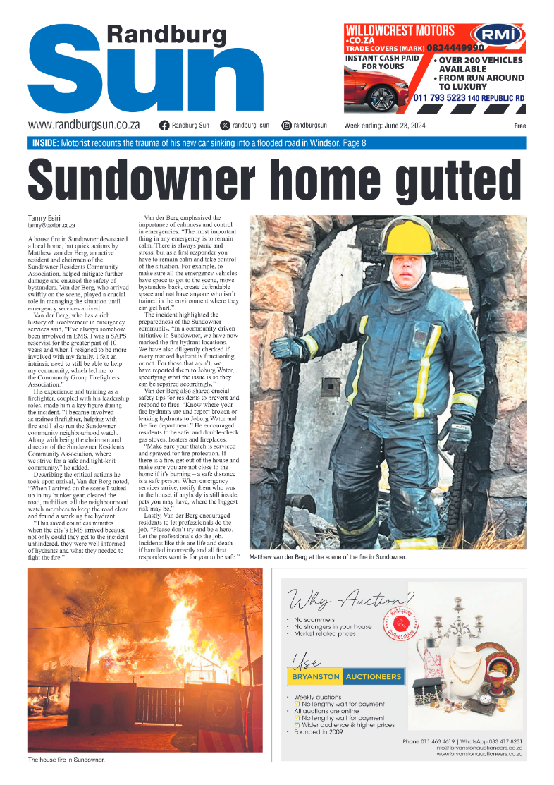 Randburg Sun 28 June 2024 page 1