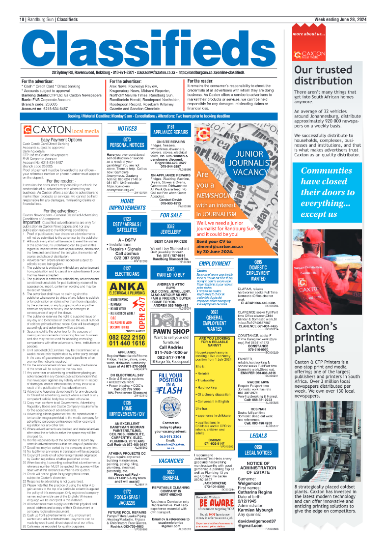 Randburg Sun 28 June 2024 page 18