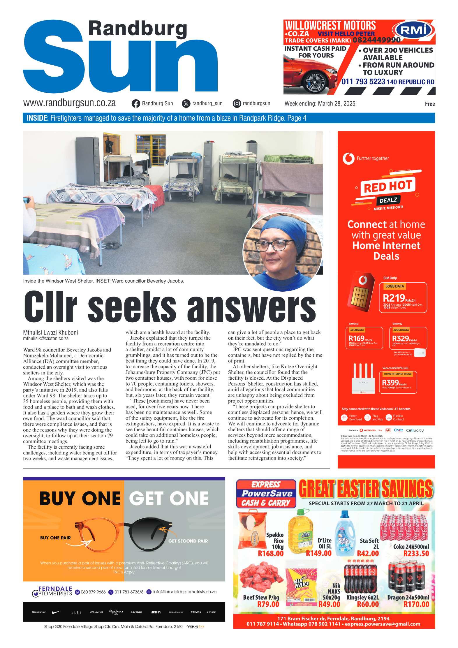 Randburg Sun 28 March 2025 page 1