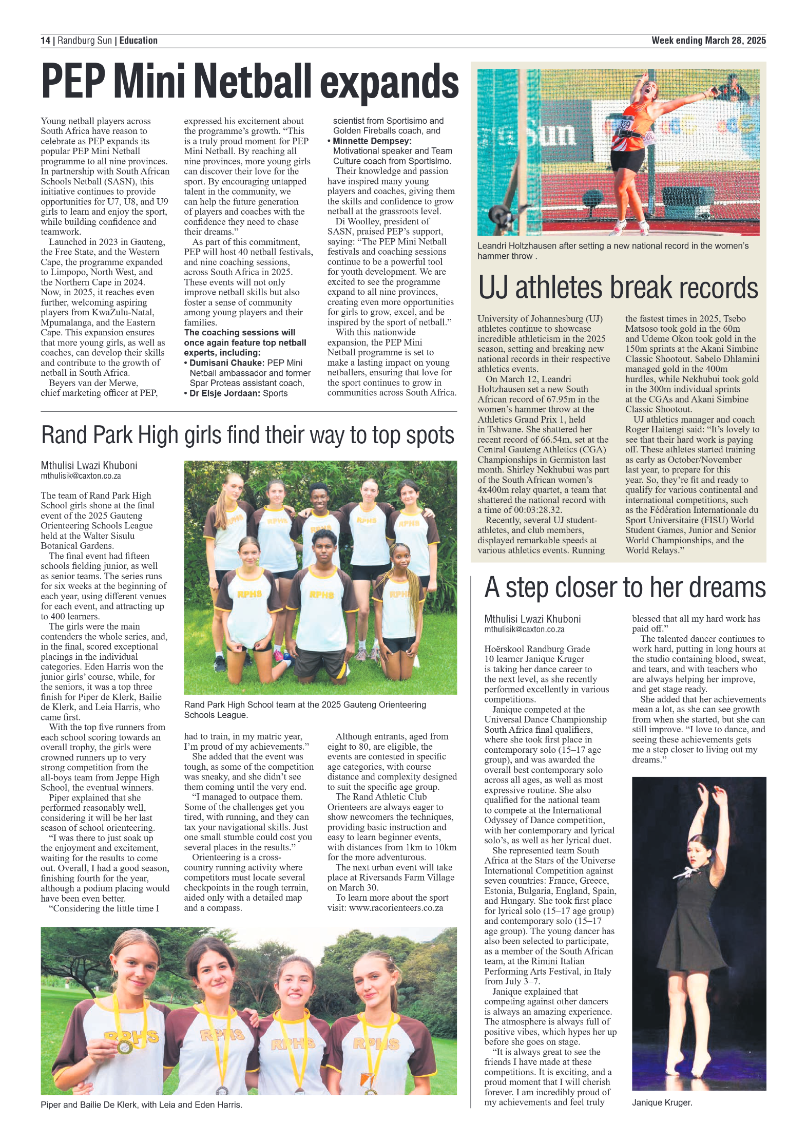 Randburg Sun 28 March 2025 page 14