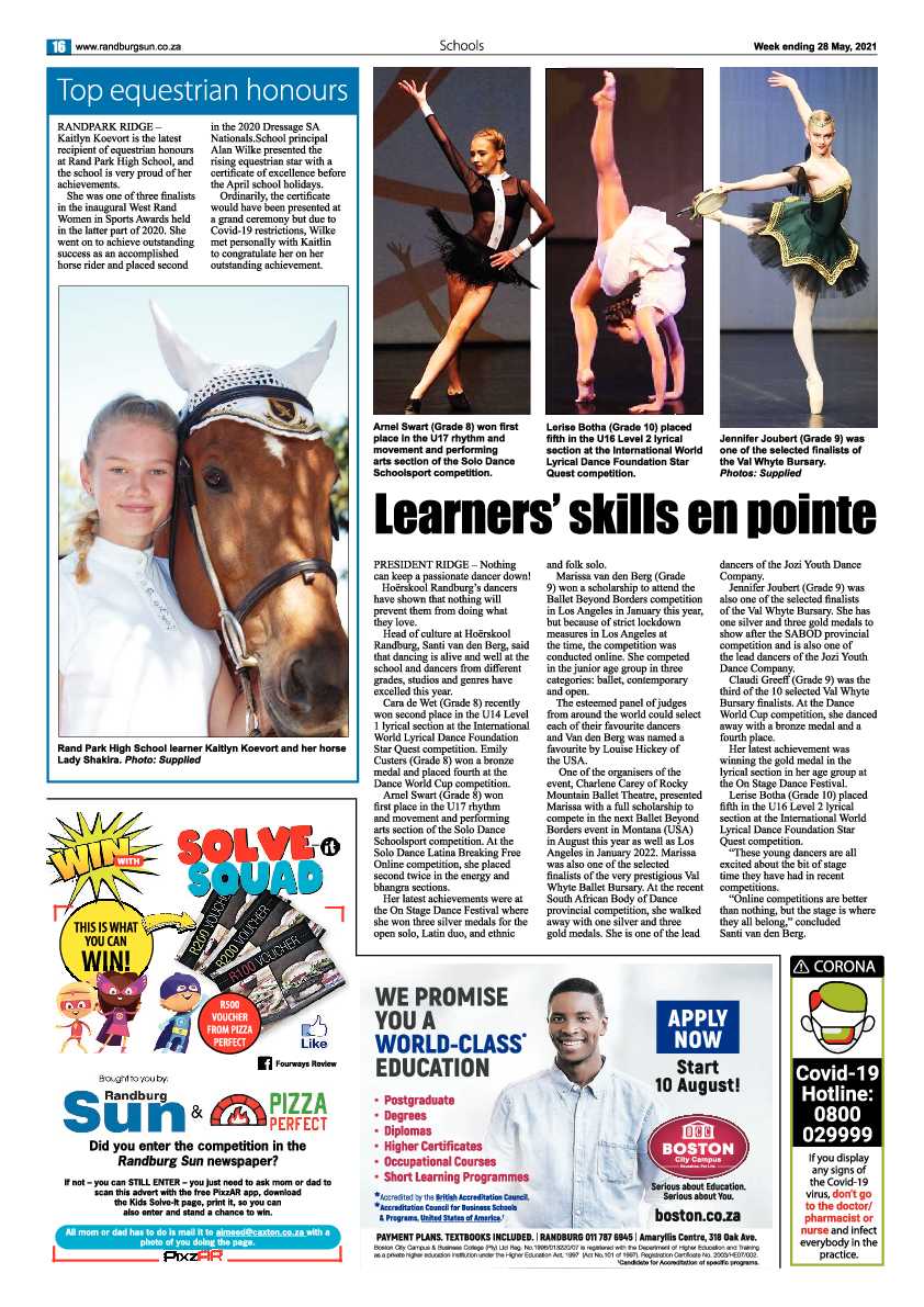 Randburg Sun 28 May 2021 page 16